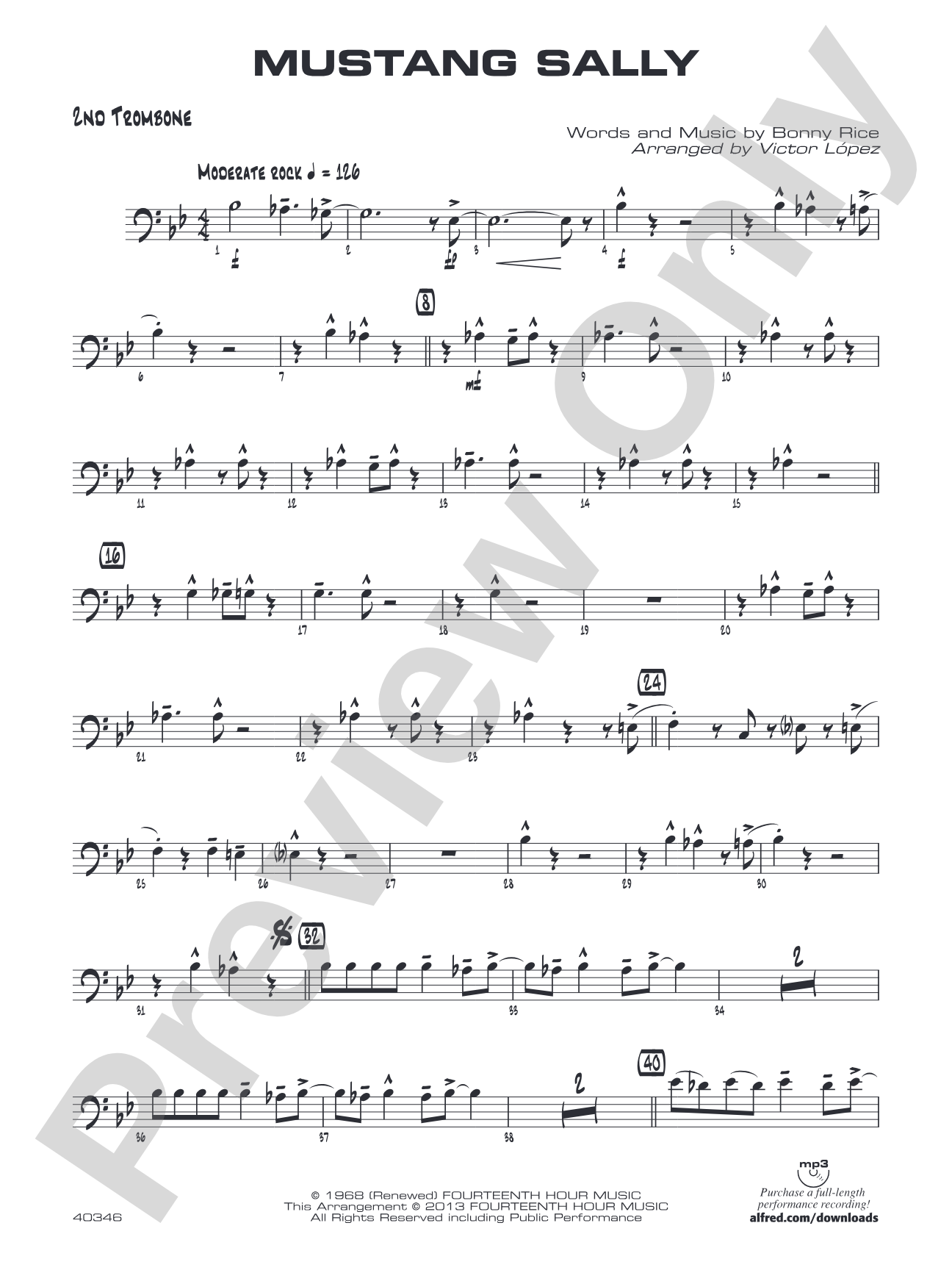 Mustang Sally: 2nd Trombone