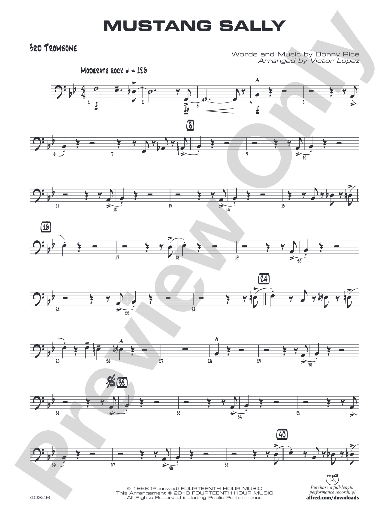 Mustang Sally: 3rd Trombone