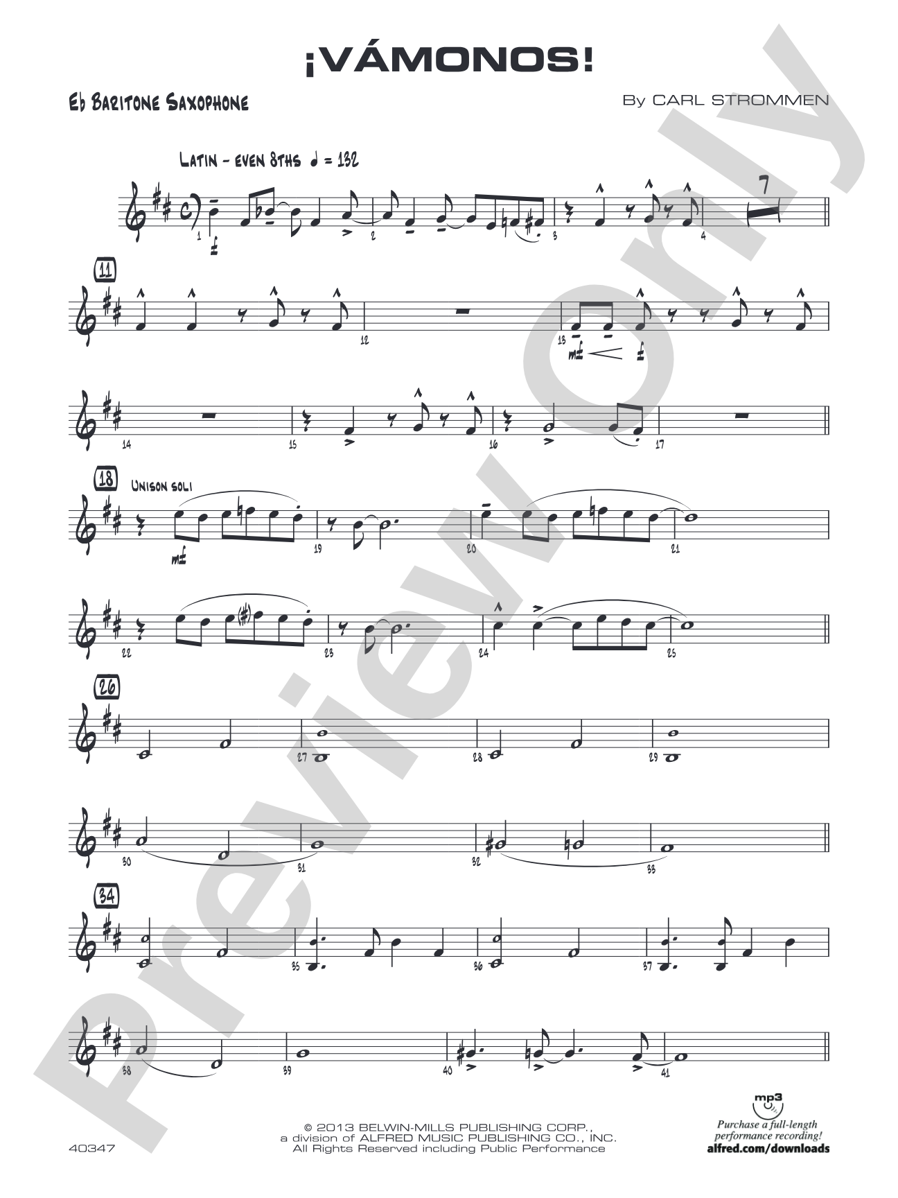 ¡Vámonos!: E-flat Baritone Saxophone