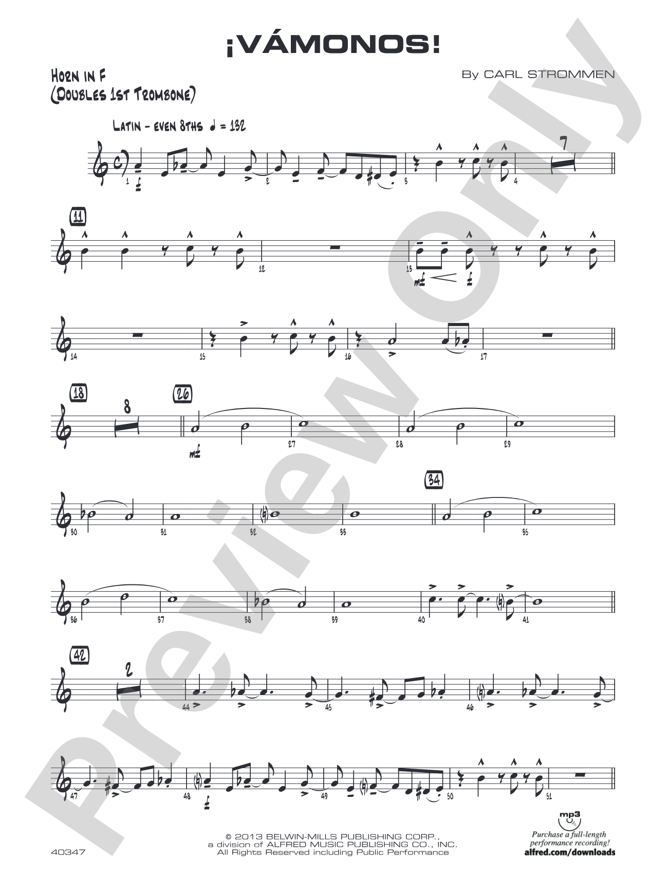 ¡Vámonos!: 1st F Horn