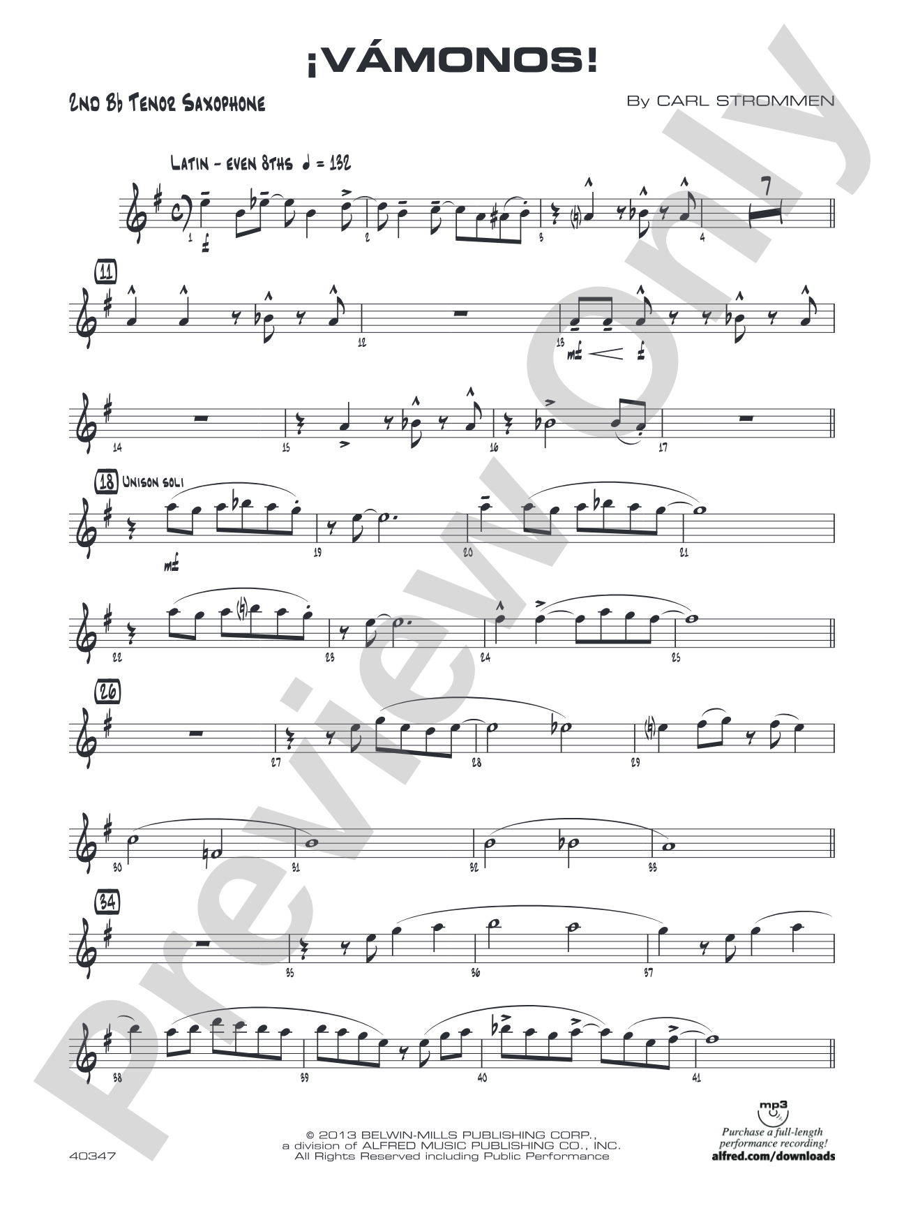 ¡Vámonos!: 2nd B-flat Tenor Saxophone