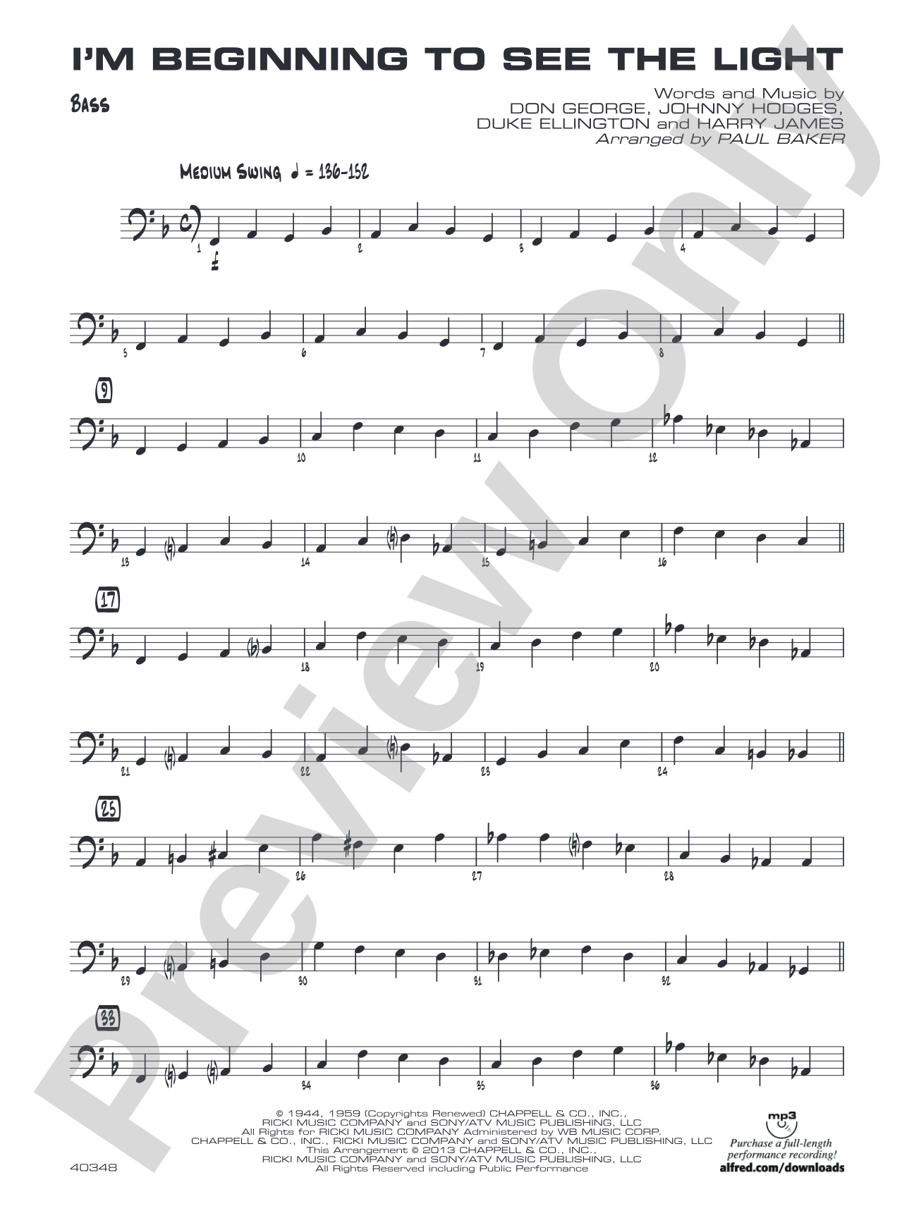 I'm Beginning to See the Light: String Bass