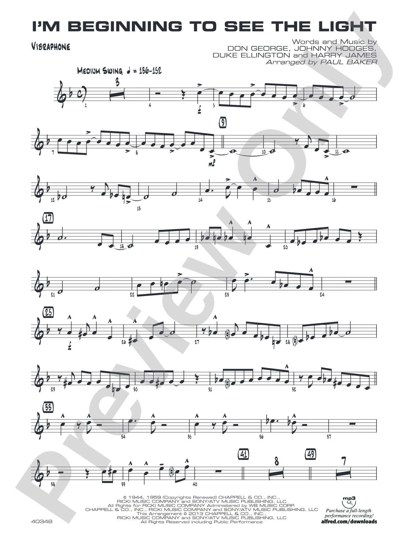 I'm Beginning to See the Light: Vibraphone
