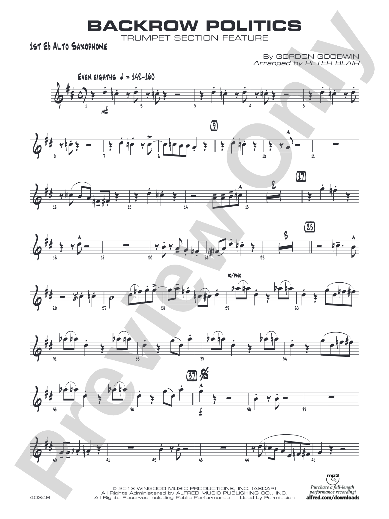 Backrow Politics: E-flat Alto Saxophone