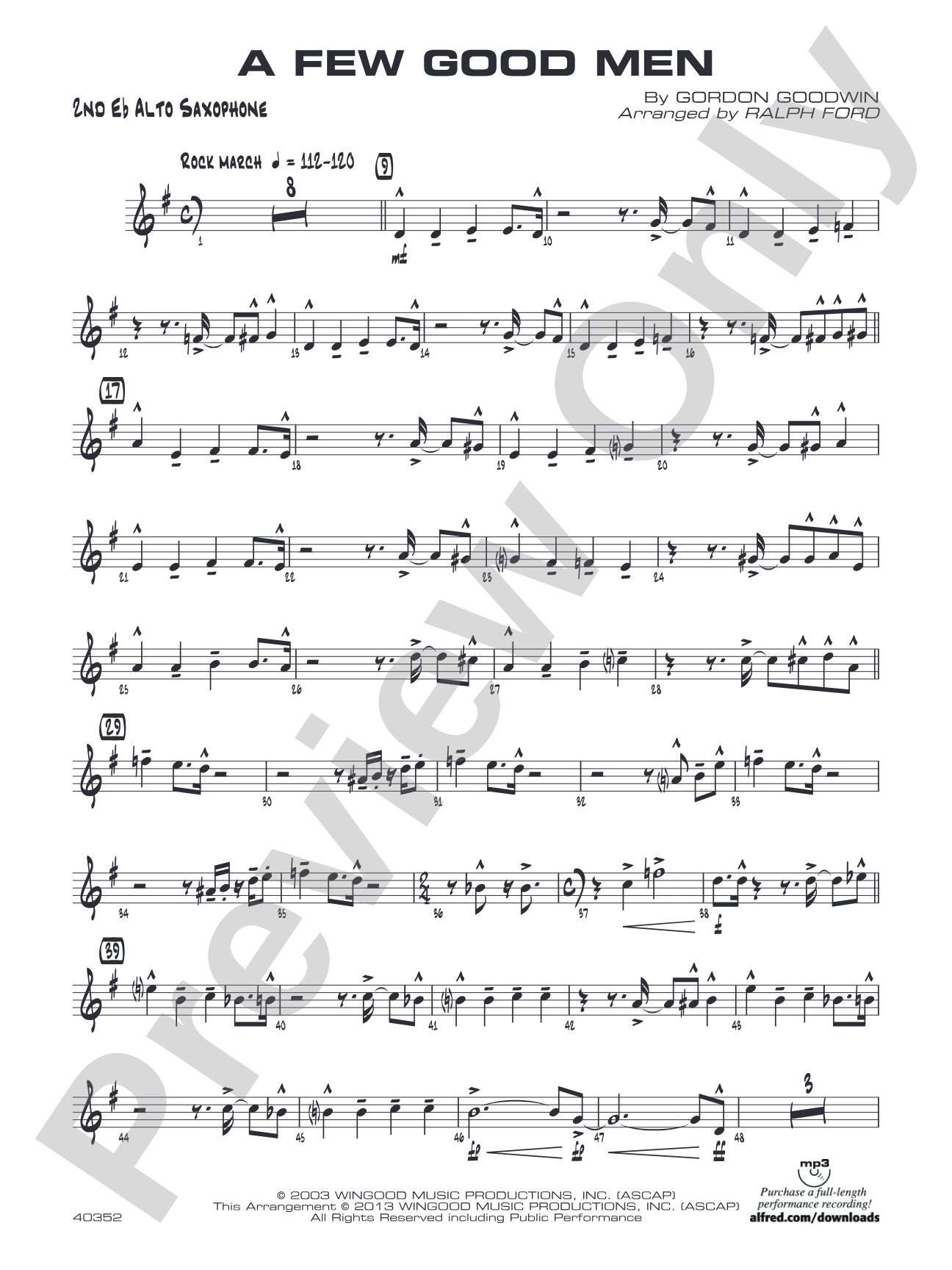 A Few Good Men: 2nd E-flat Alto Saxophone