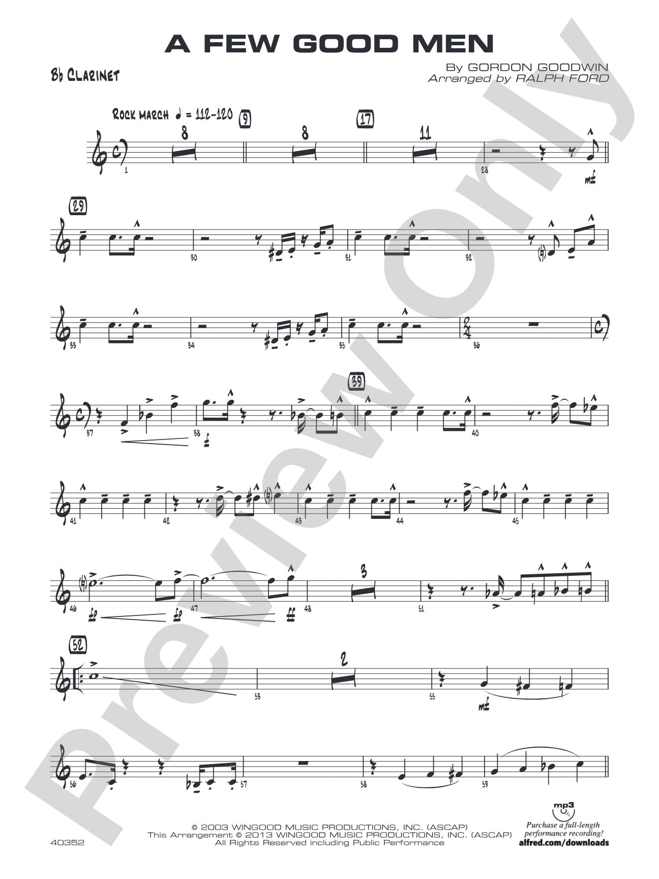 A Few Good Men: 1st B-flat Clarinet