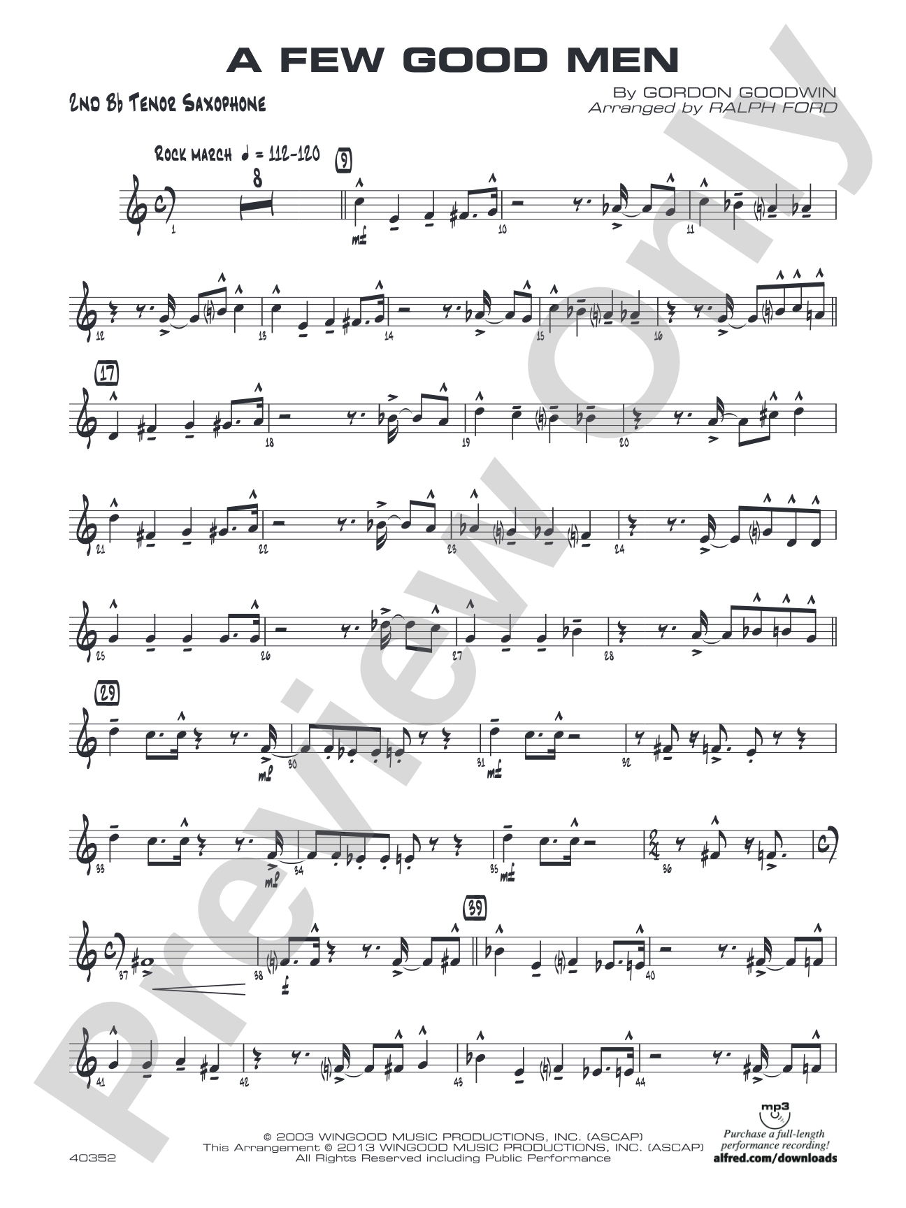A Few Good Men: 2nd B-flat Tenor Saxophone