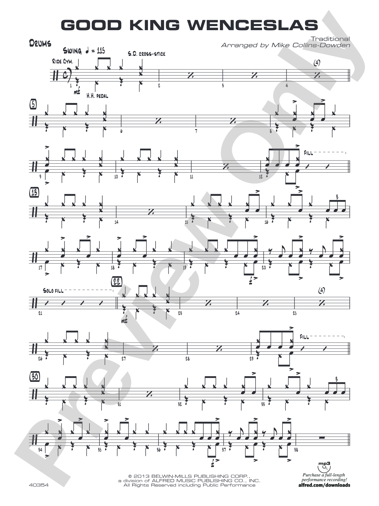 Good King Wenceslas: Drums