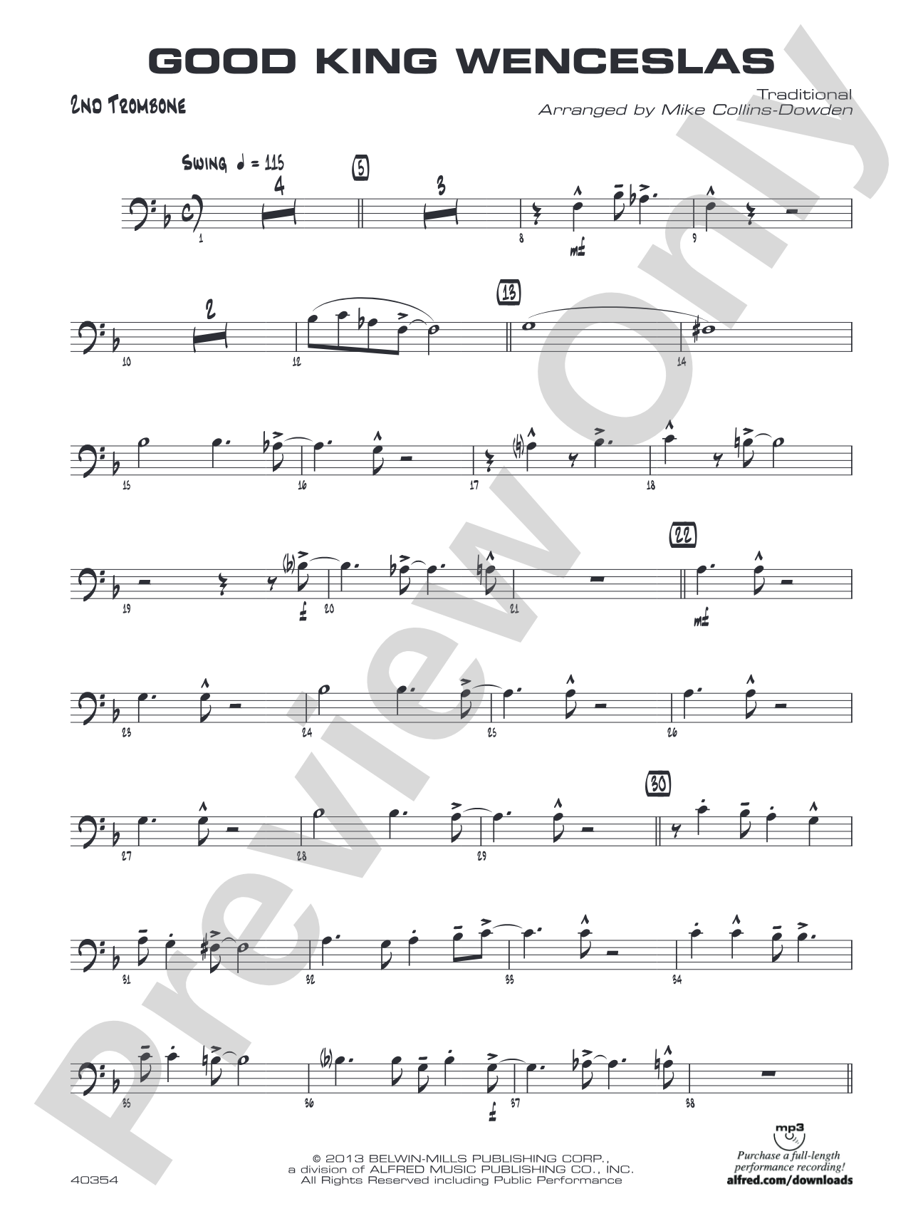 Good King Wenceslas: 2nd Trombone