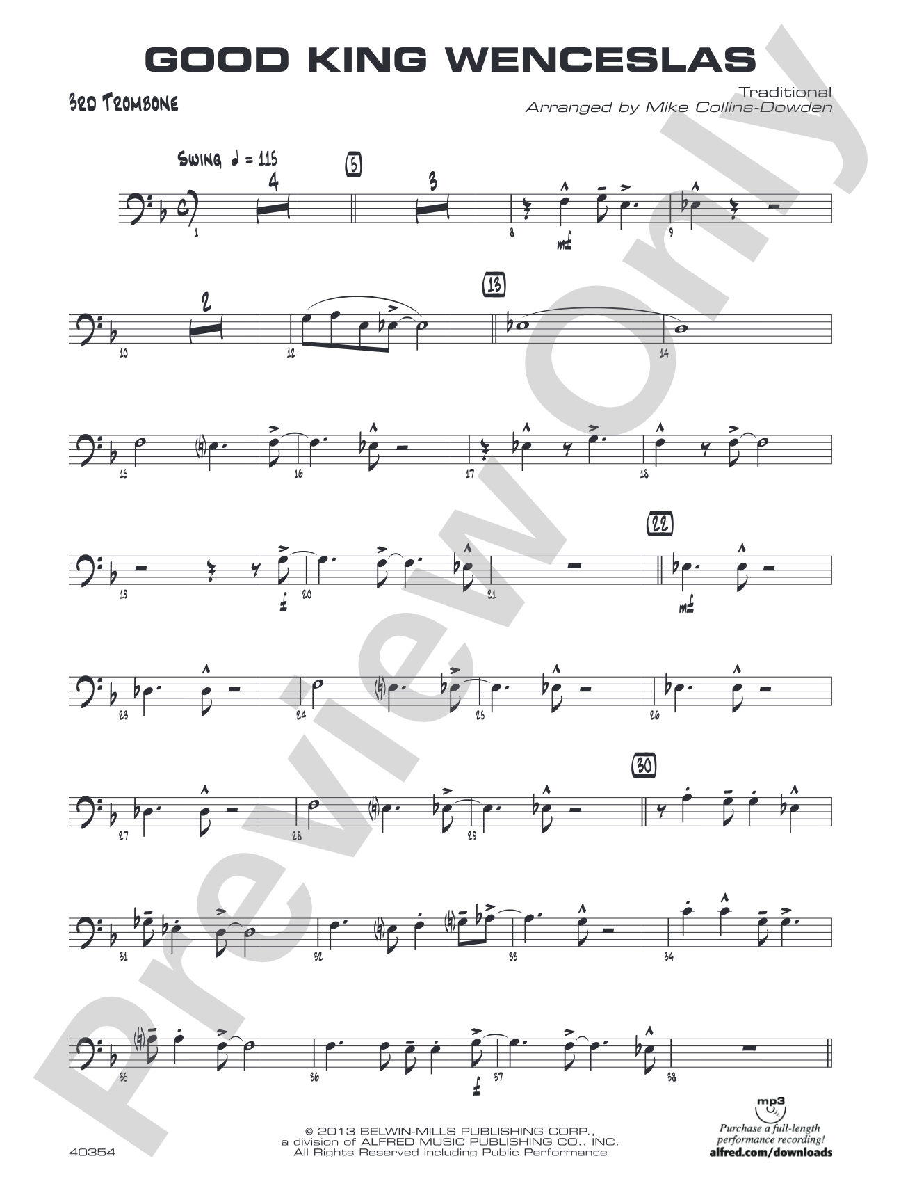Good King Wenceslas: 3rd Trombone