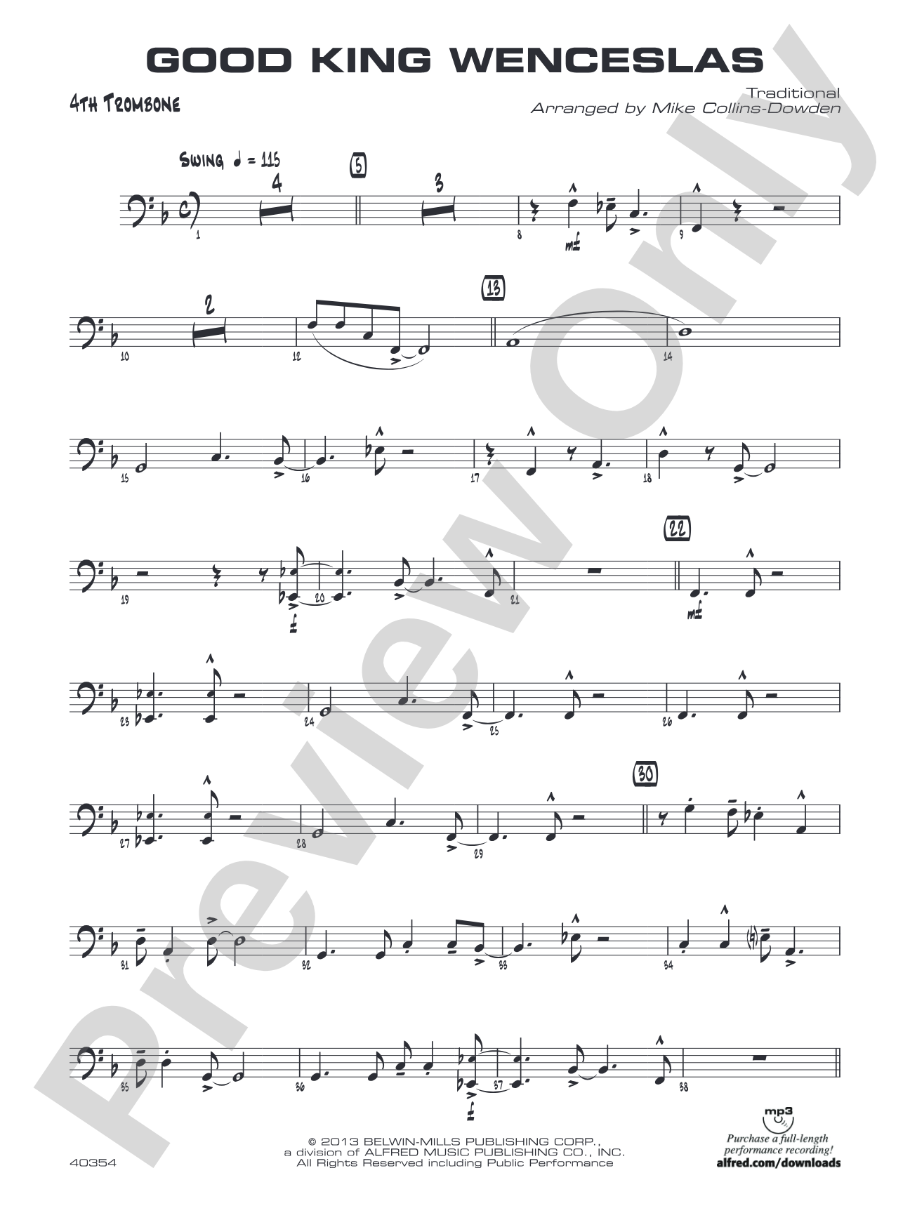 Good King Wenceslas: 4th Trombone