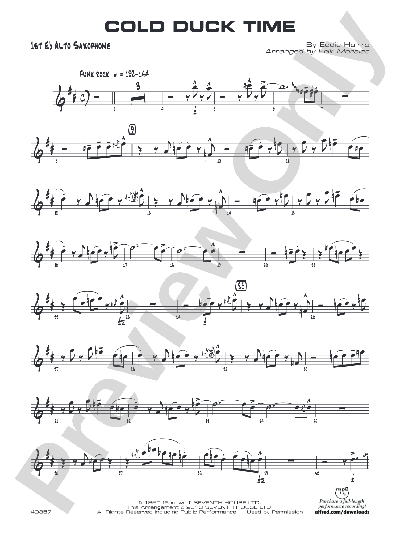 Cold Duck Time: E-flat Alto Saxophone