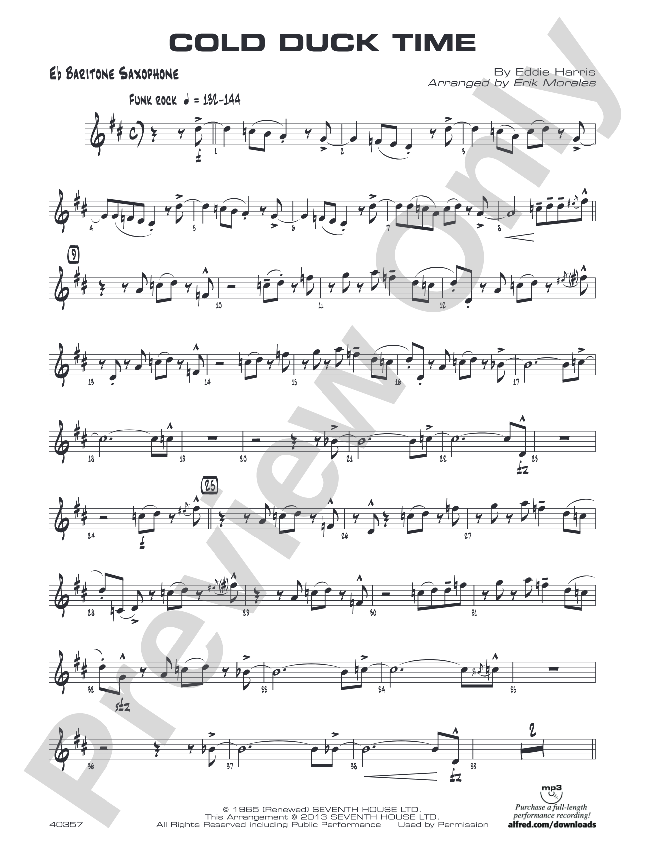 Cold Duck Time: E-flat Baritone Saxophone