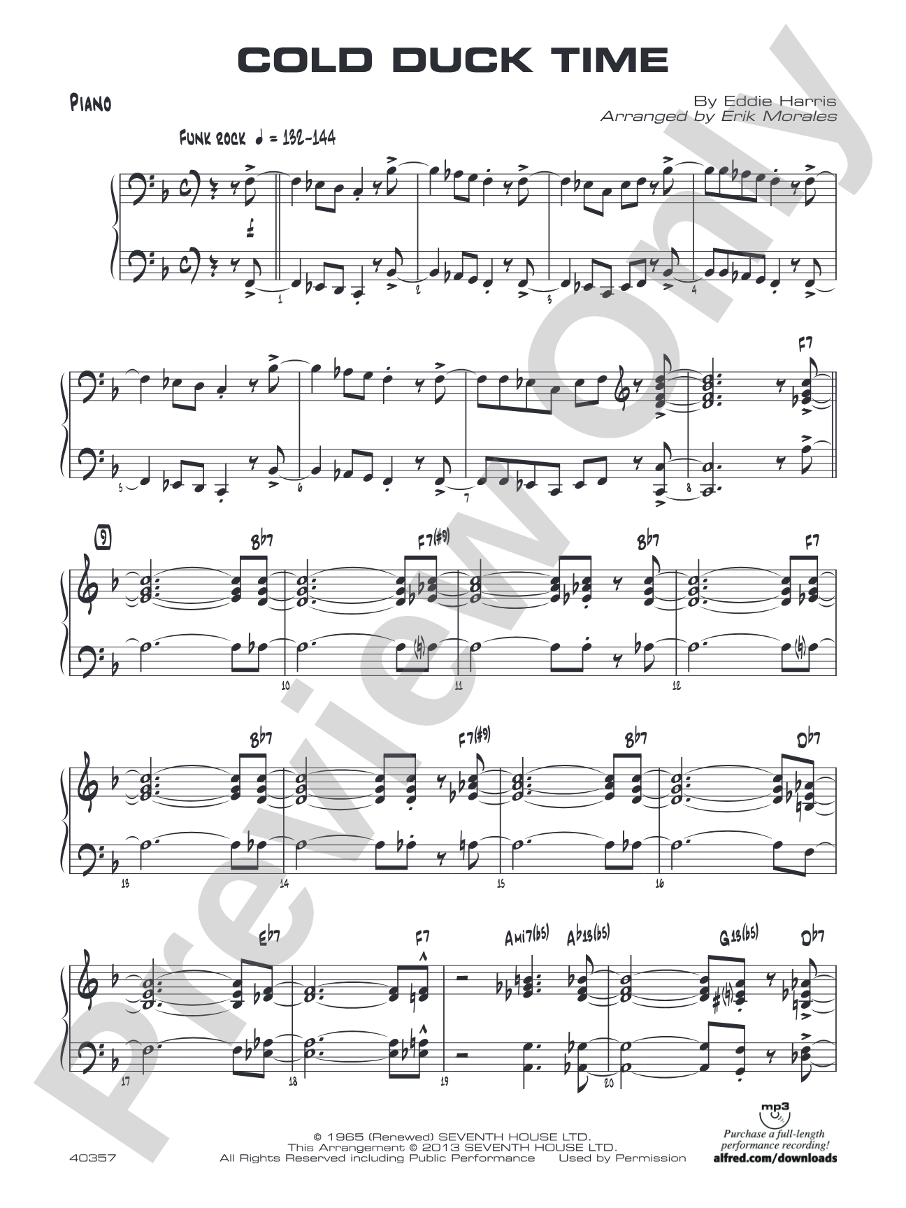 Cold Duck Time: Piano Accompaniment