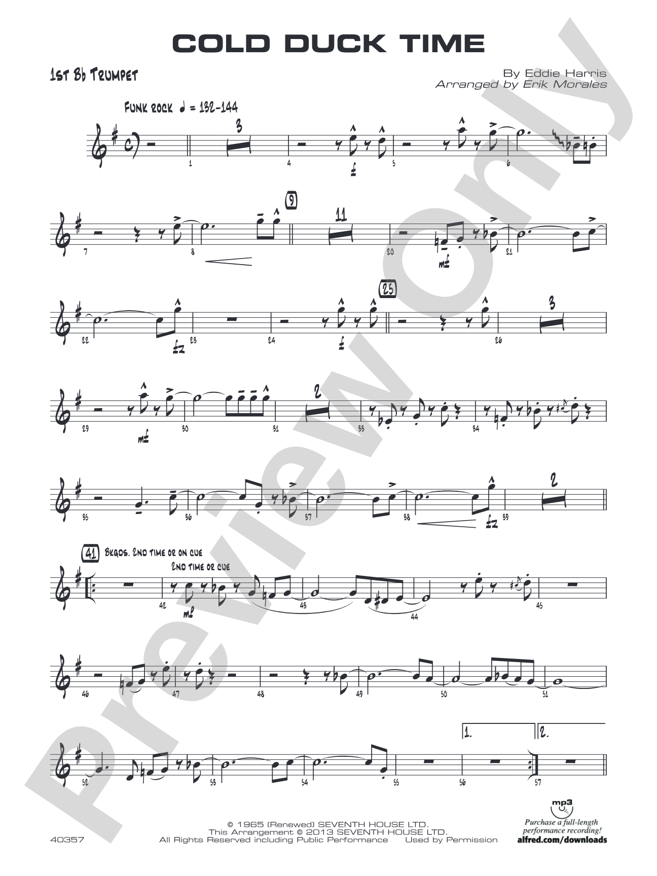 Cold Duck Time: 1st B-flat Trumpet