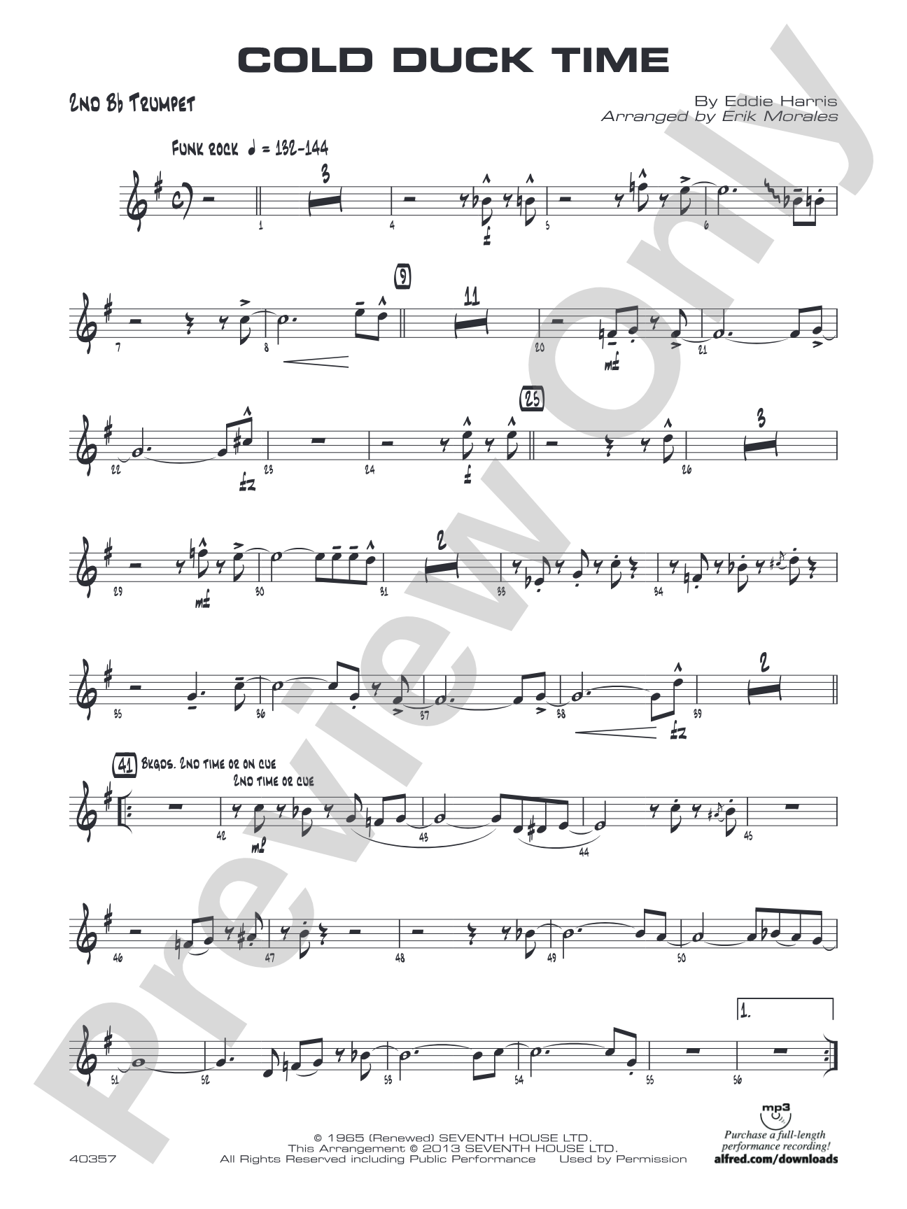 Cold Duck Time: 2nd B-flat Trumpet