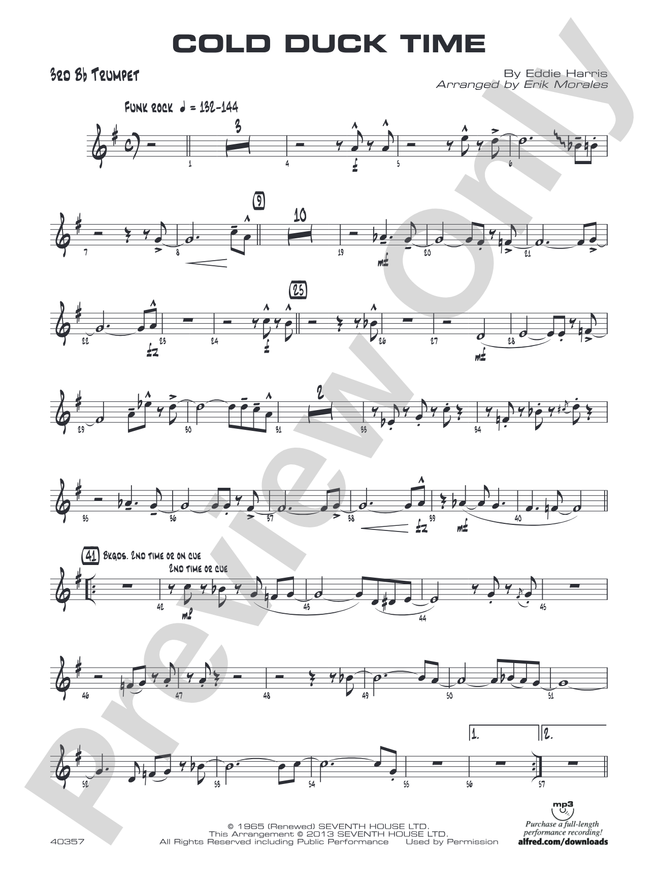 Cold Duck Time: 3rd B-flat Trumpet