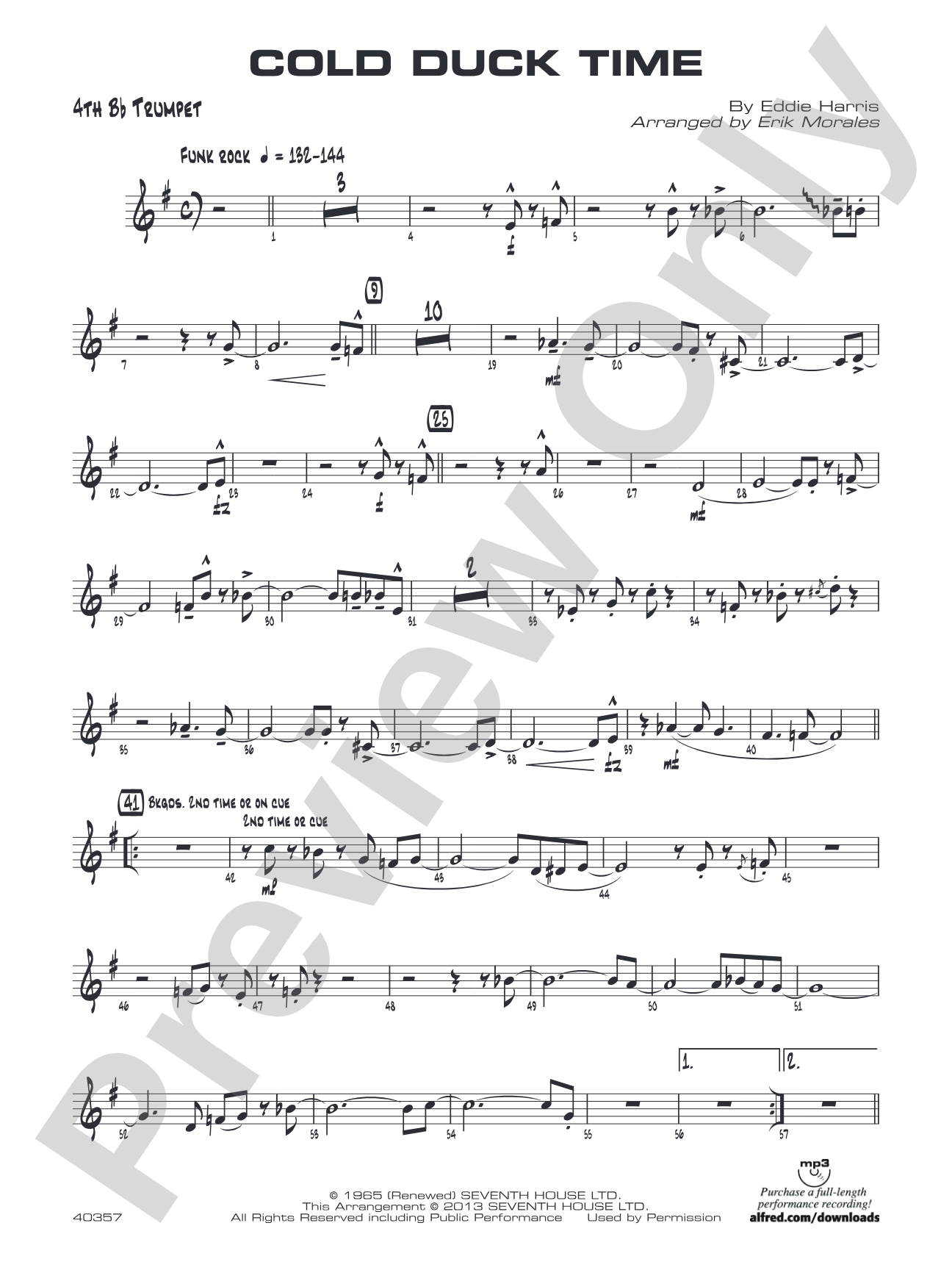 Cold Duck Time: 4th B-flat Trumpet