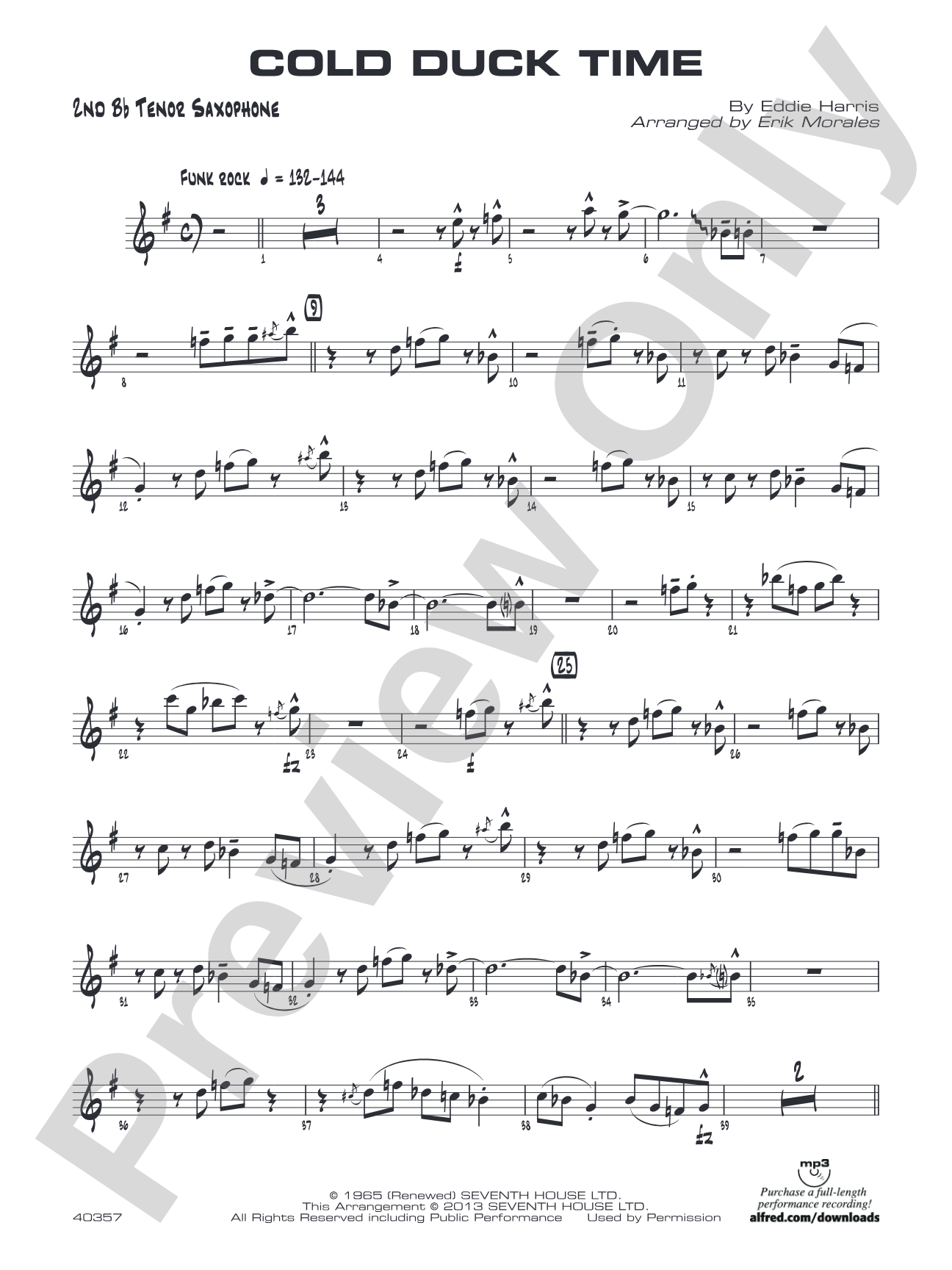 Cold Duck Time: 2nd B-flat Tenor Saxophone