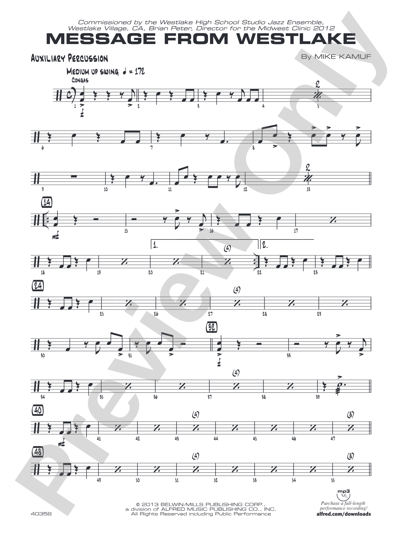 Message from Westlake: Auxiliary Percussion