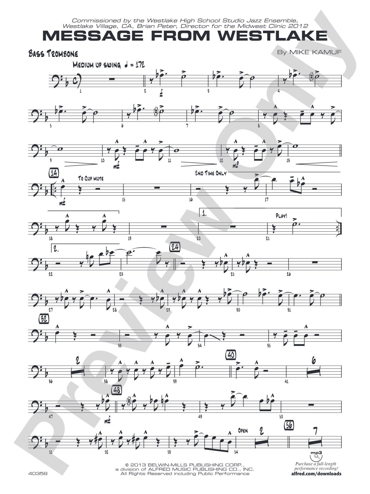 Message from Westlake: Bass Trombone