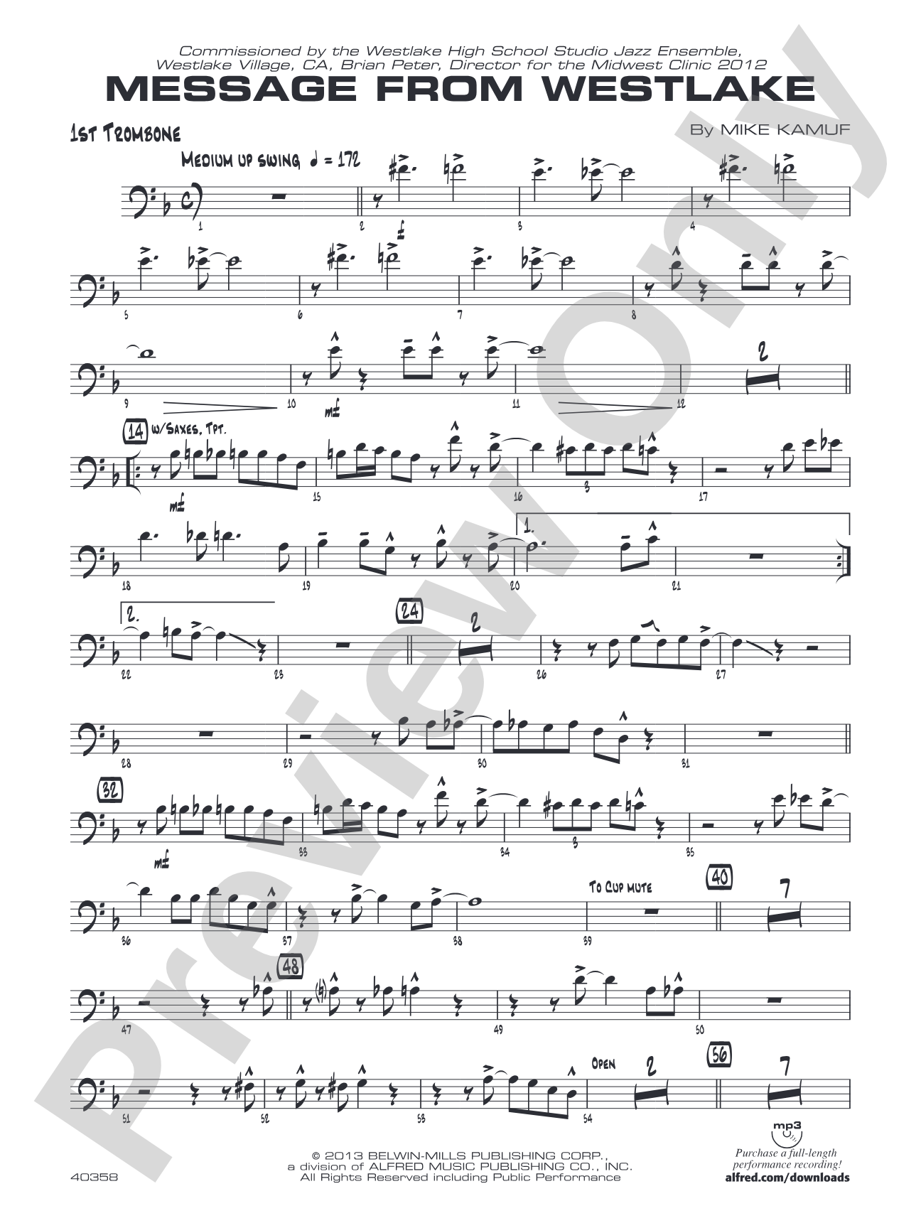 Message from Westlake: 1st Trombone