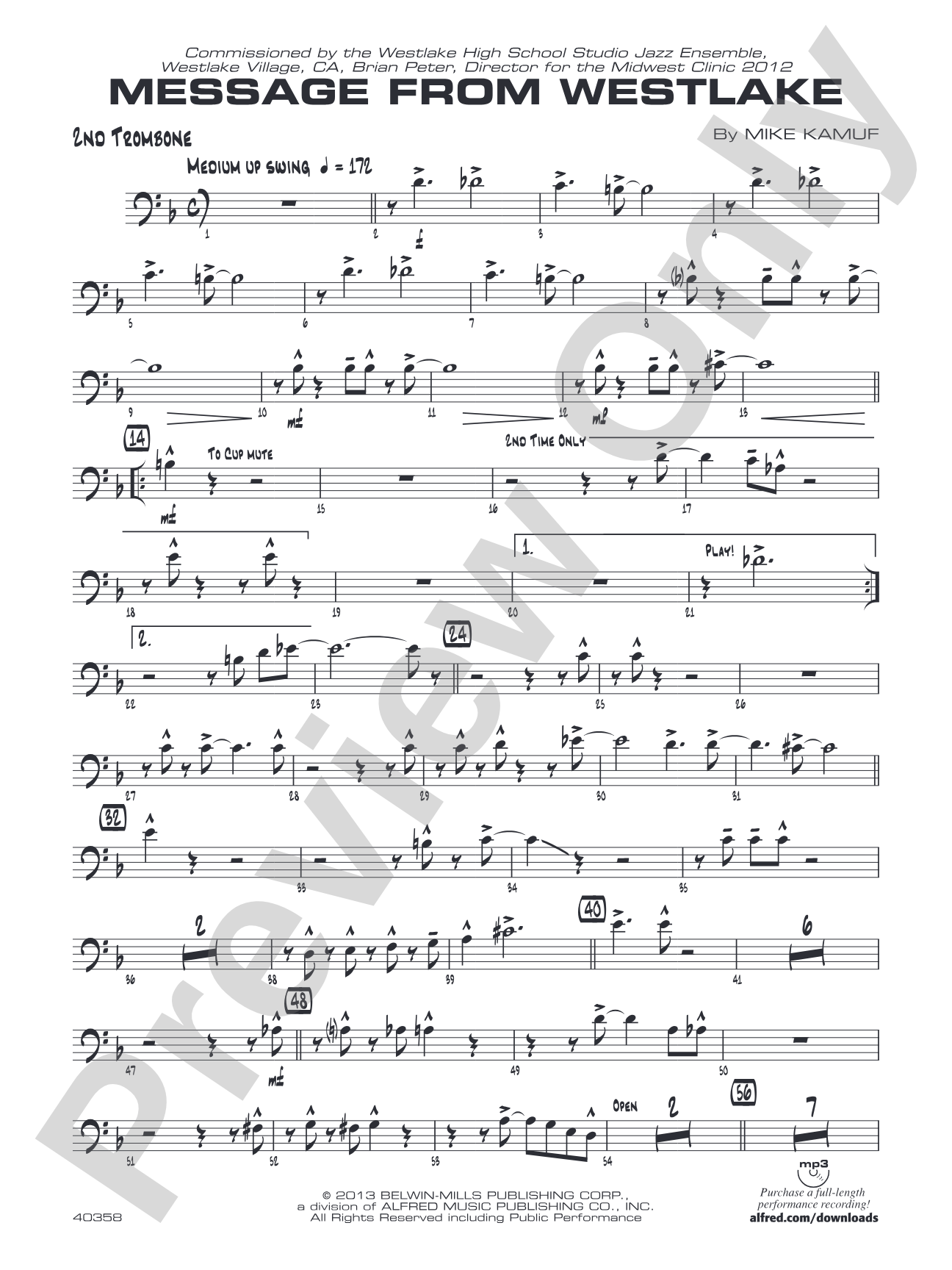 Message from Westlake: 2nd Trombone