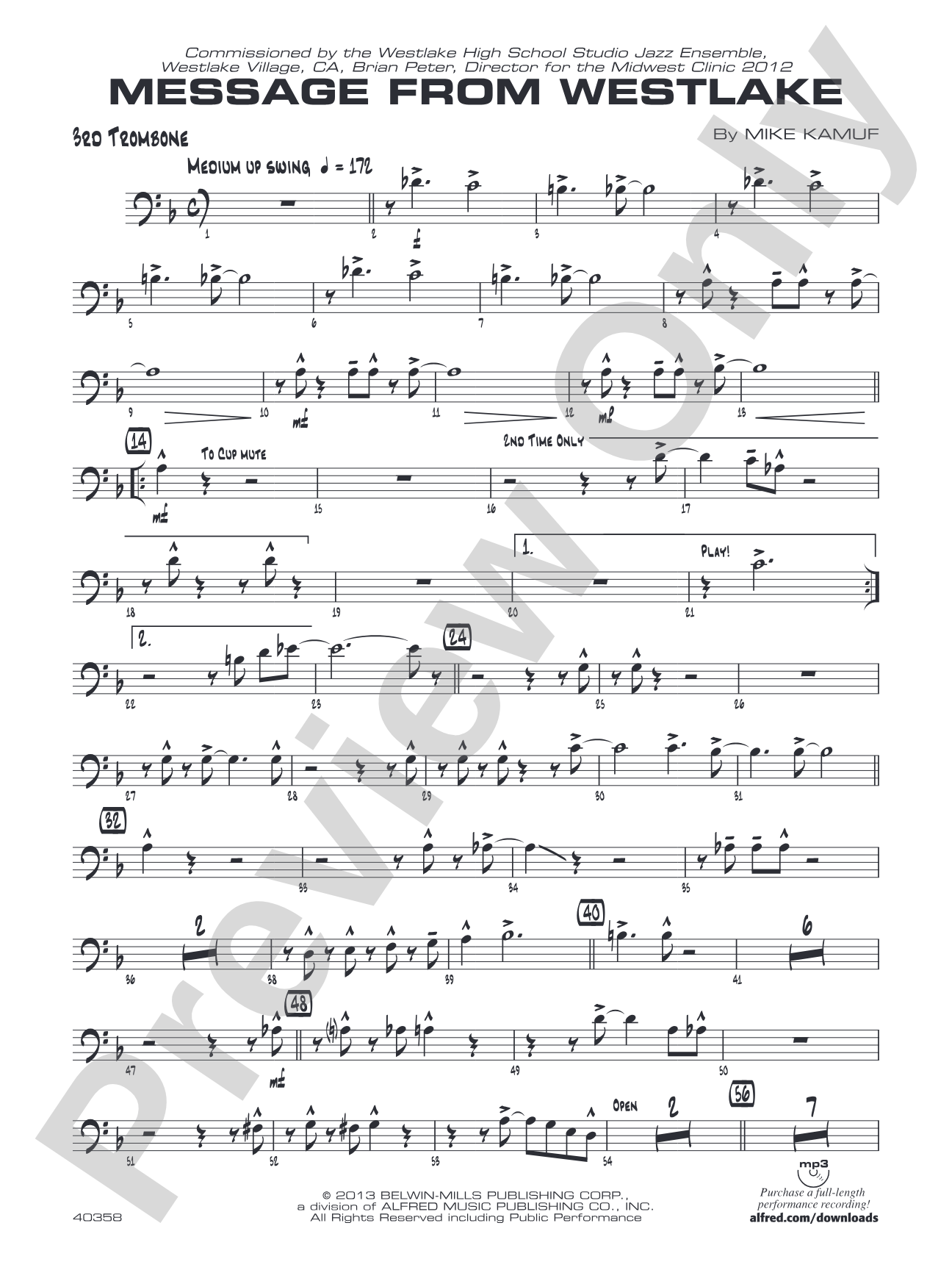 Message from Westlake: 3rd Trombone