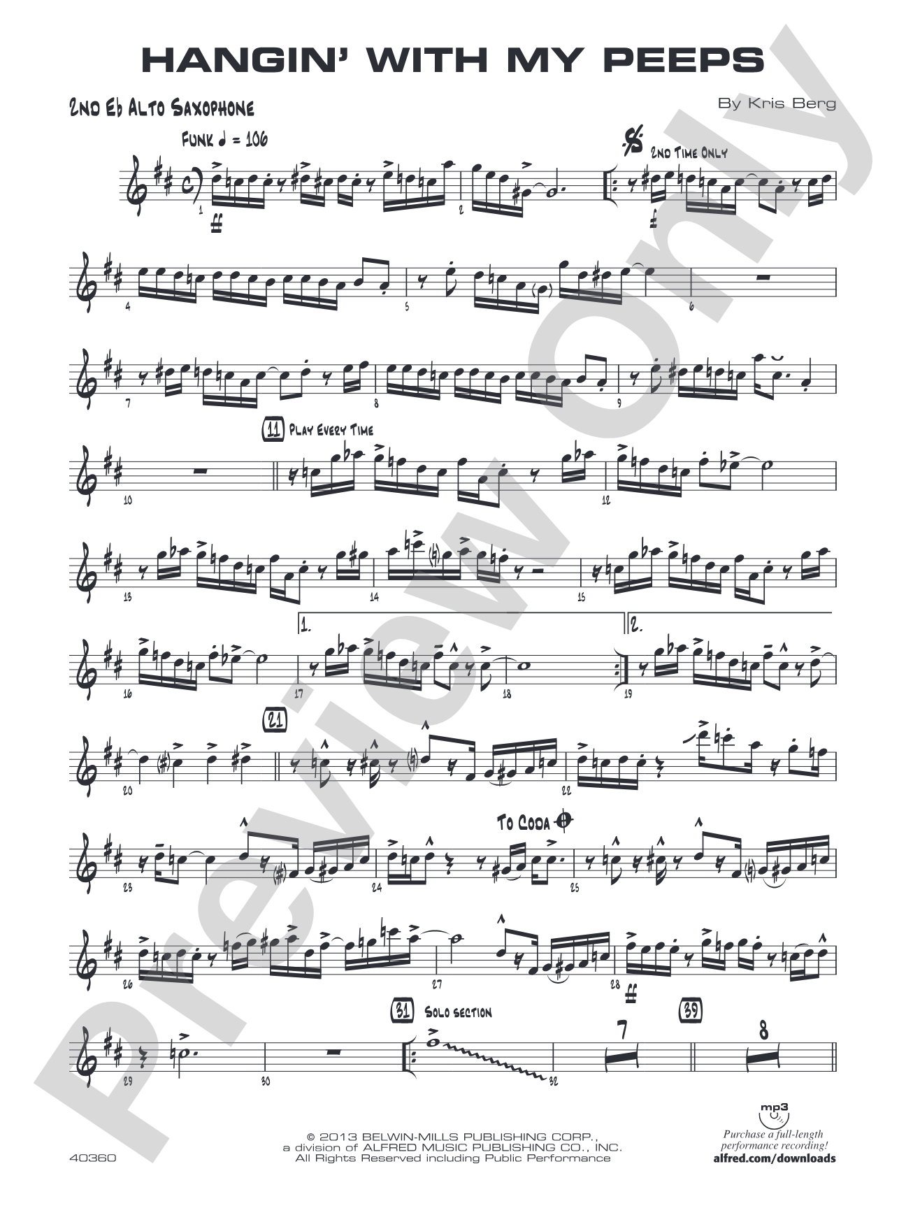 Hangin' with My Peeps: 2nd E-flat Alto Saxophone