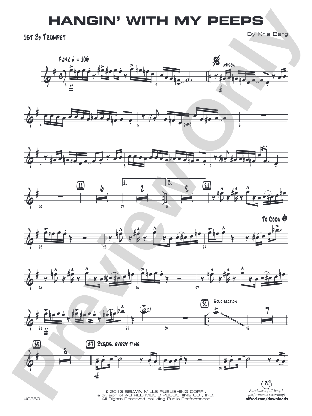 Hangin' with My Peeps: 1st B-flat Trumpet