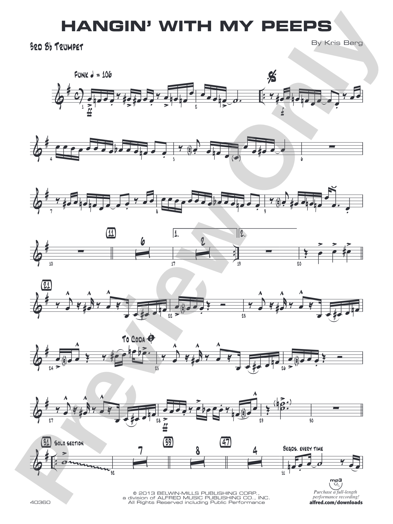 Hangin' with My Peeps: 3rd B-flat Trumpet
