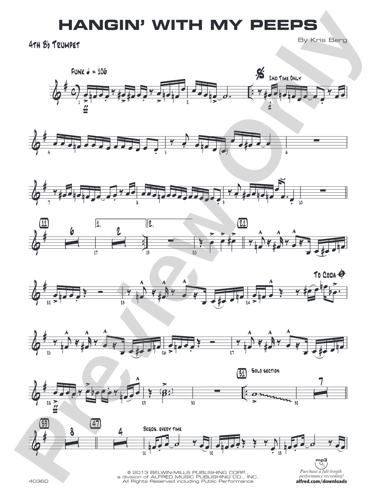 Hangin' with My Peeps: 4th B-flat Trumpet