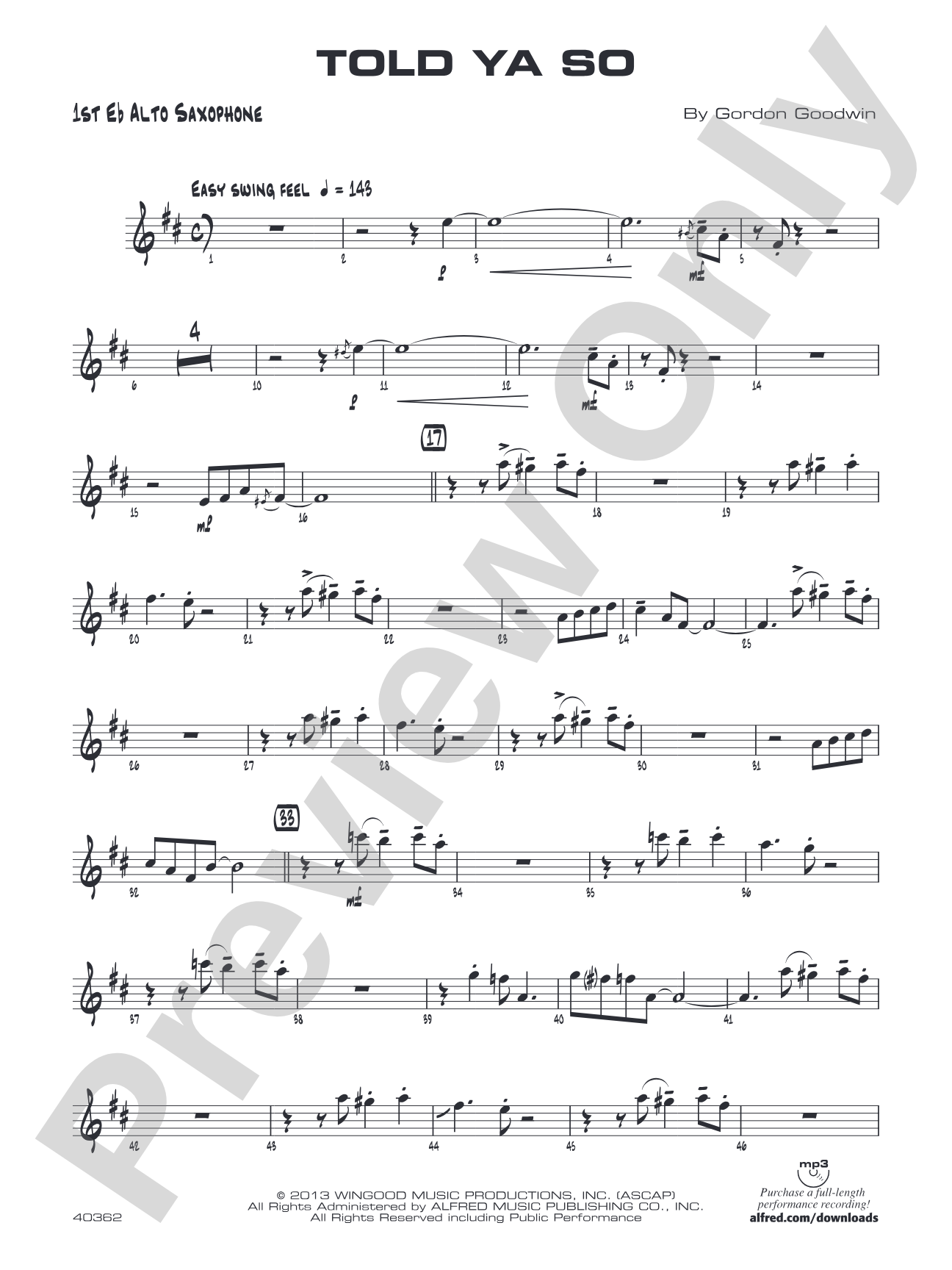 Told Ya So: E-flat Alto Saxophone