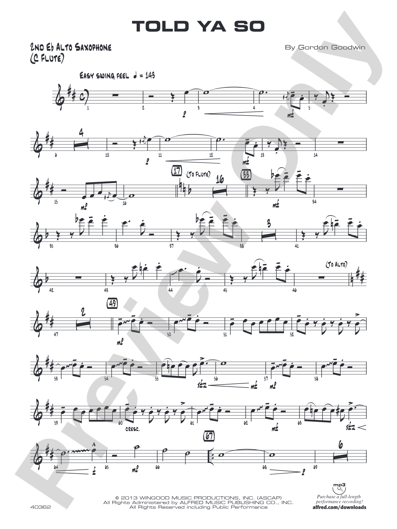 Told Ya So: 2nd E-flat Alto Saxophone