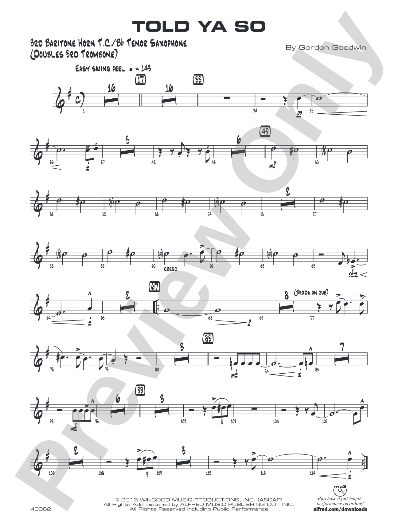 Told Ya So: 3rd Baritone T.C.