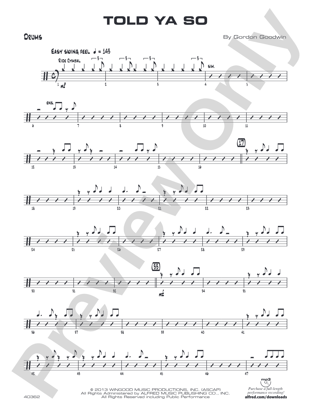 Told Ya So: Drums