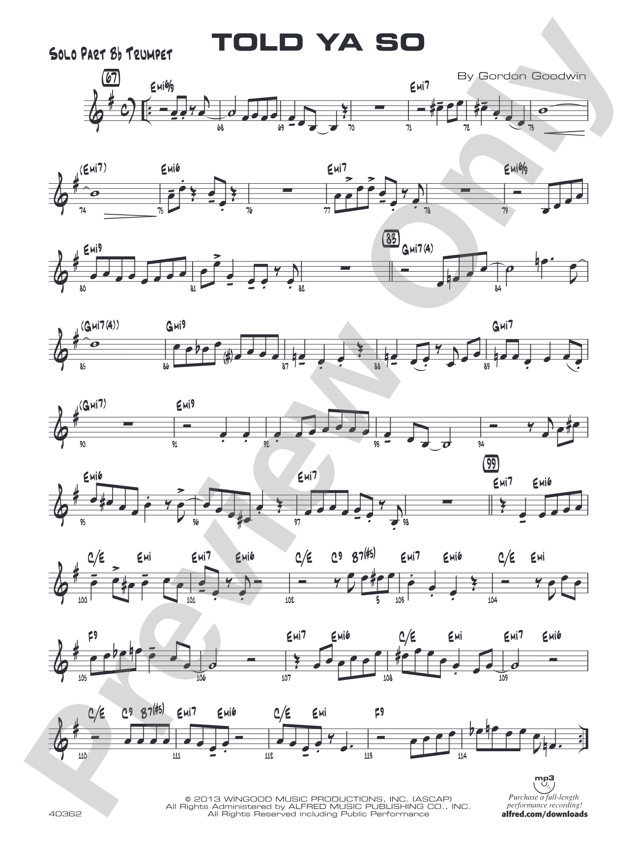 Told Ya So: Solo Trumpet