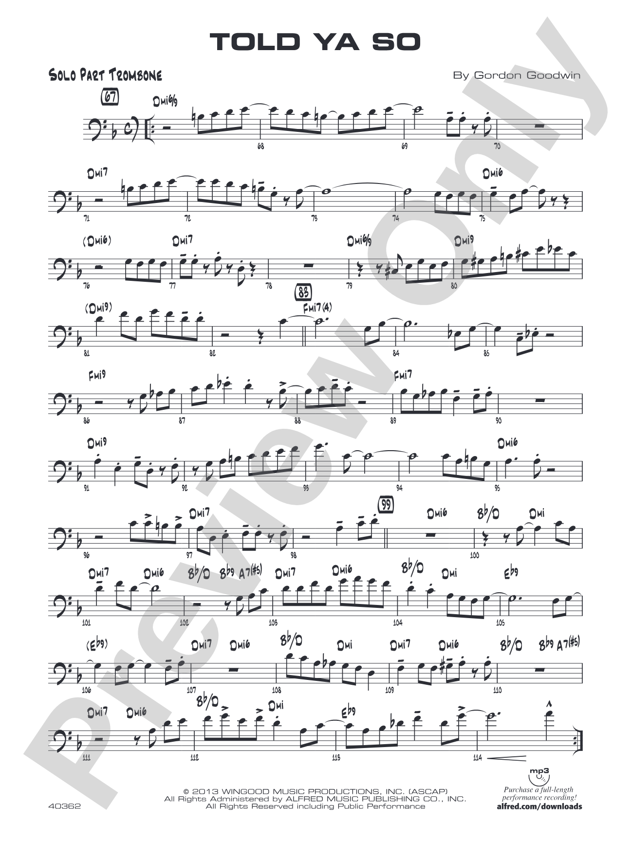 Told Ya So: Solo Trombone