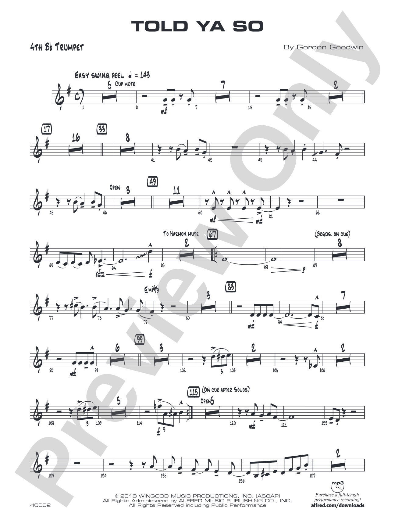 Told Ya So: 4th B-flat Trumpet