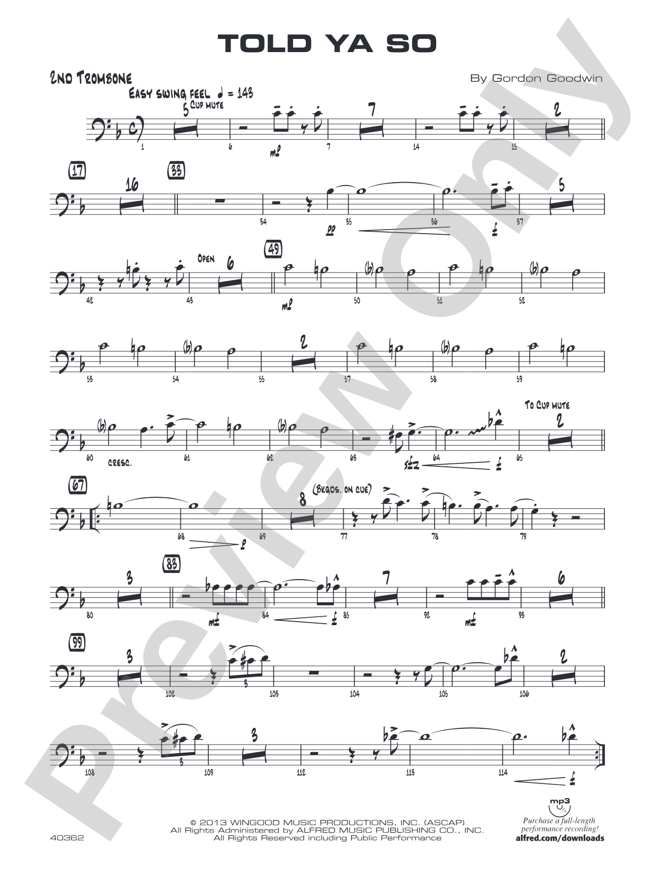 Told Ya So: 2nd Trombone