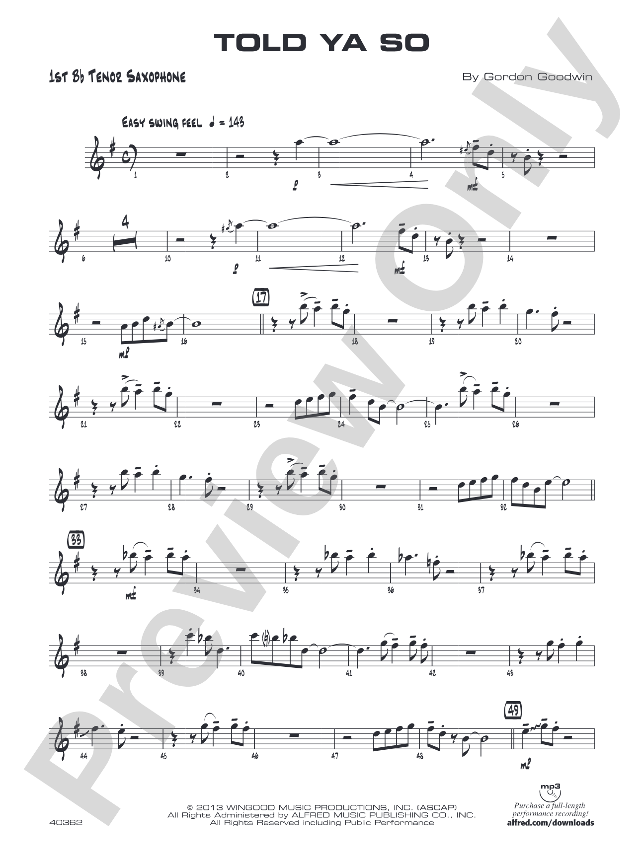 Told Ya So: B-flat Tenor Saxophone