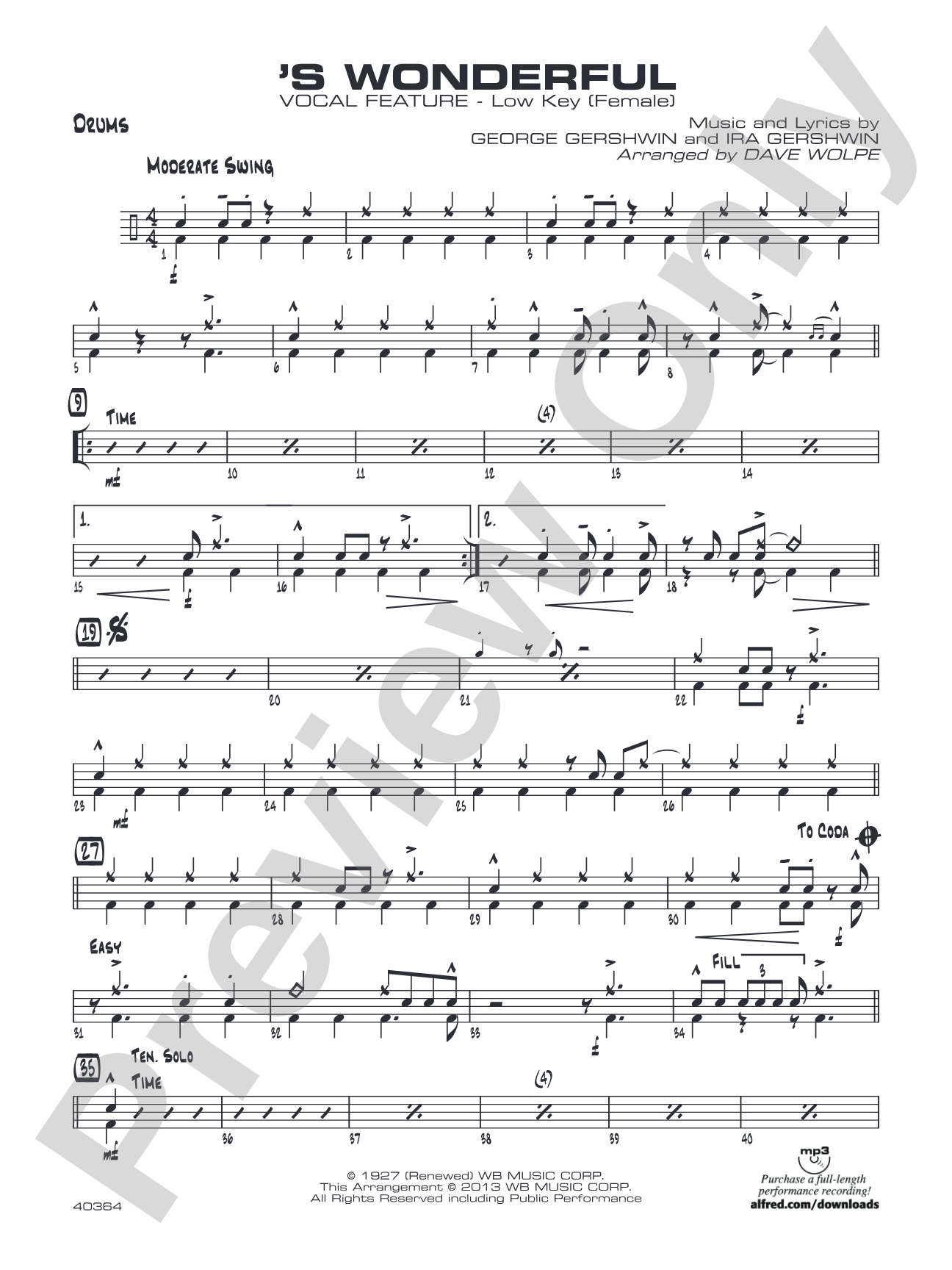 'S Wonderful: Drums