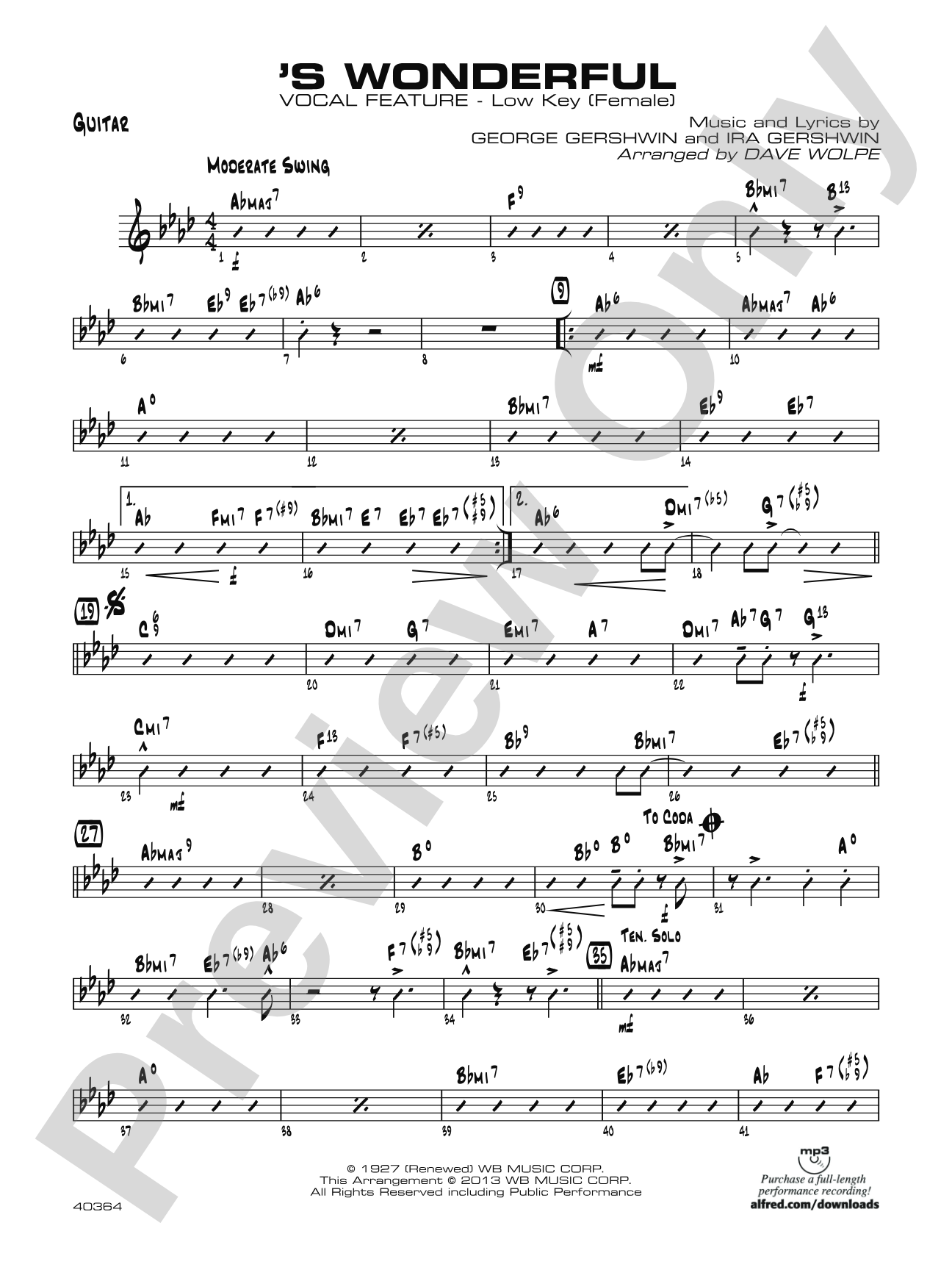 'S Wonderful: Guitar