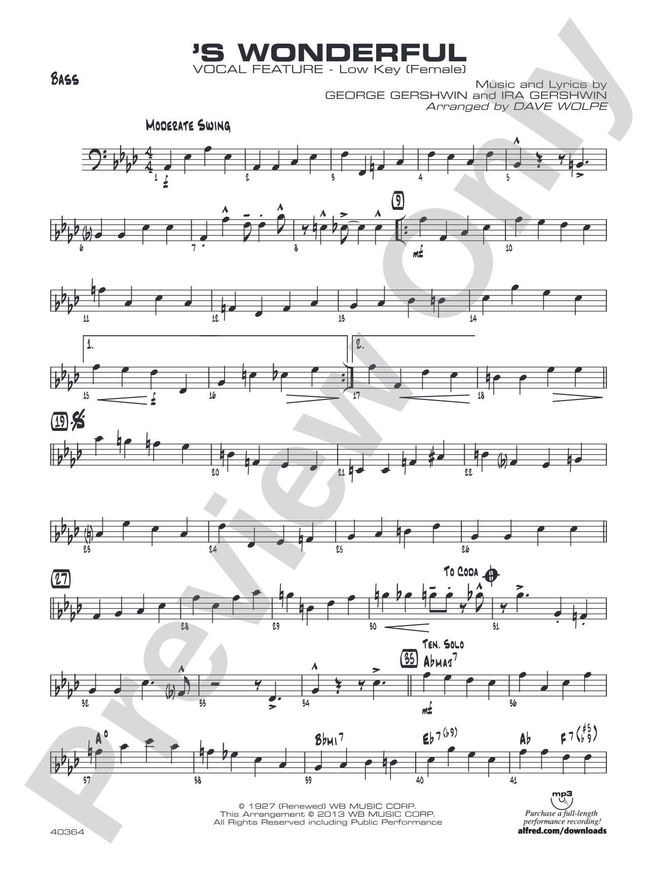 'S Wonderful: String Bass