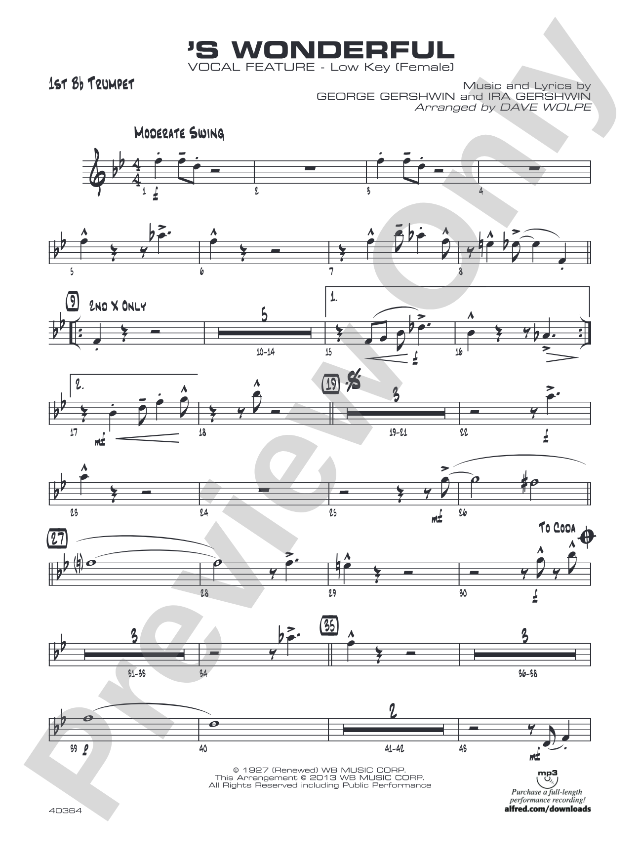 'S Wonderful: 1st B-flat Trumpet