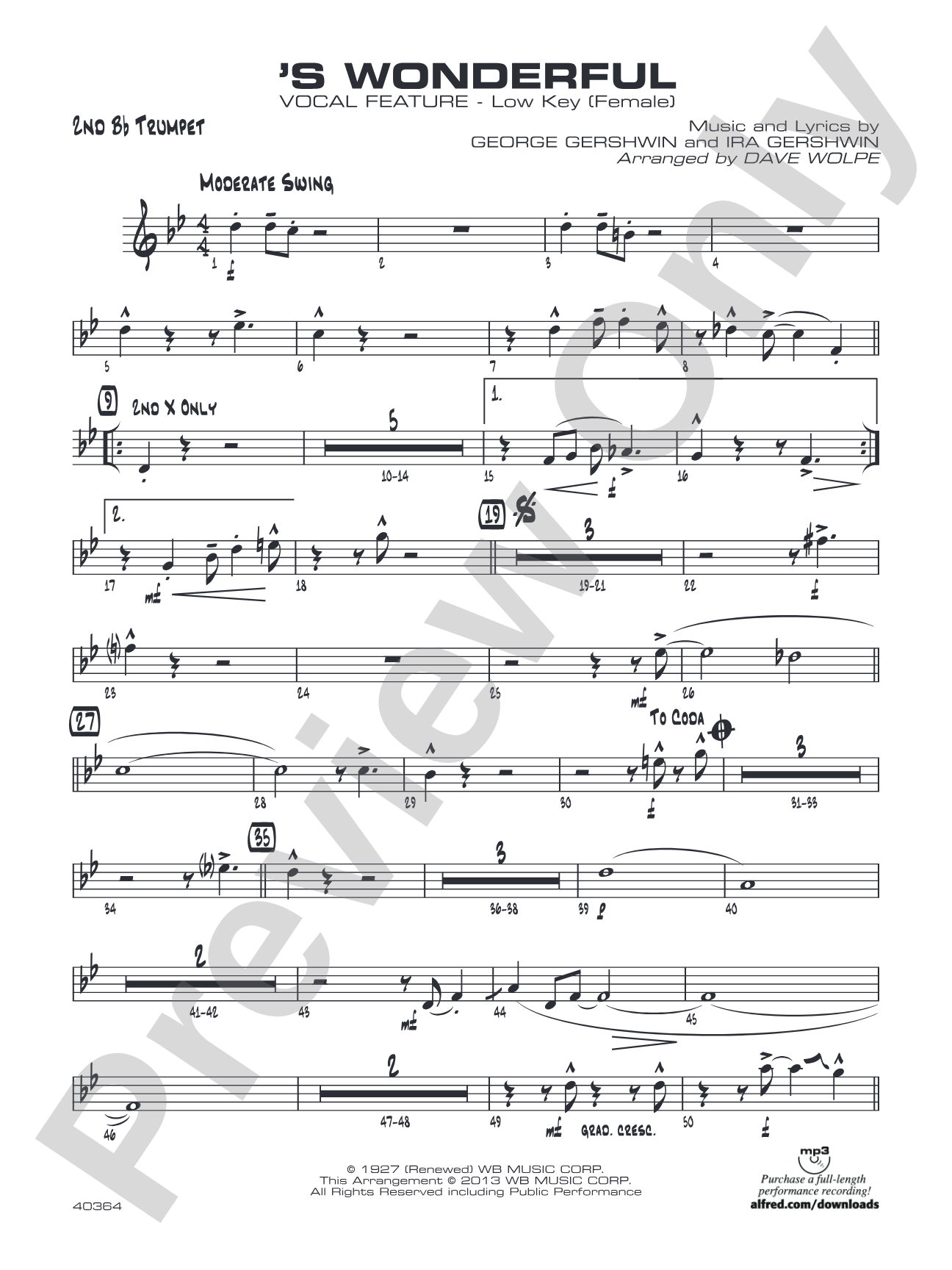 'S Wonderful: 2nd B-flat Trumpet