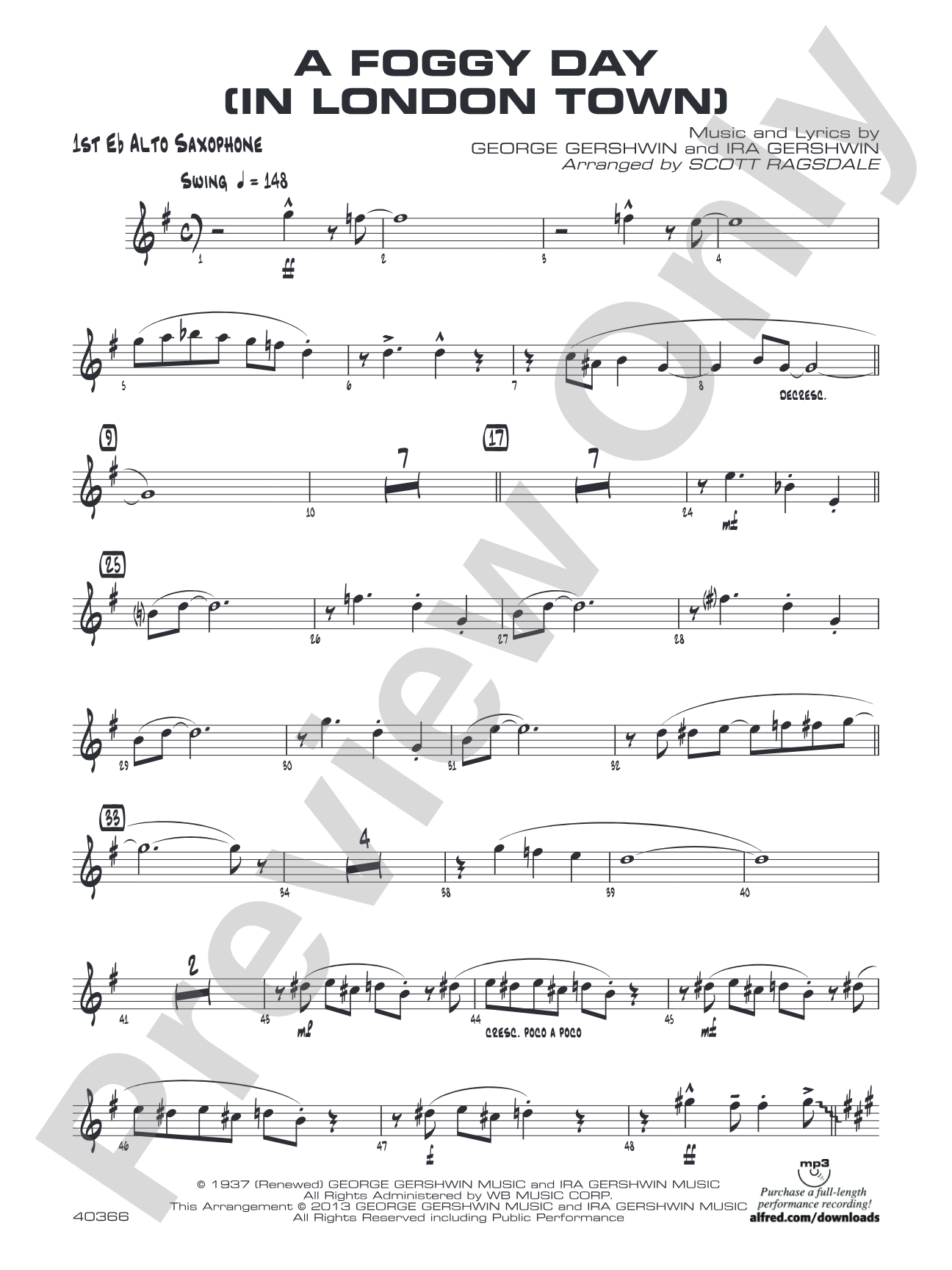 A Foggy Day: E-flat Alto Saxophone