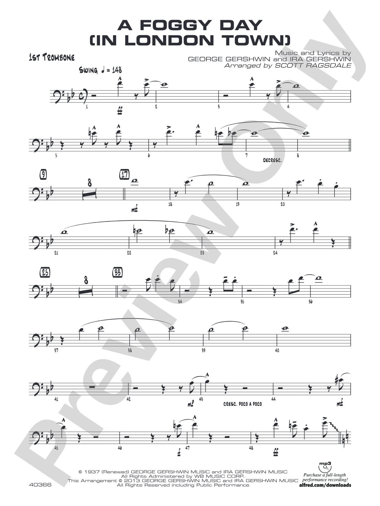 A Foggy Day: 1st Trombone