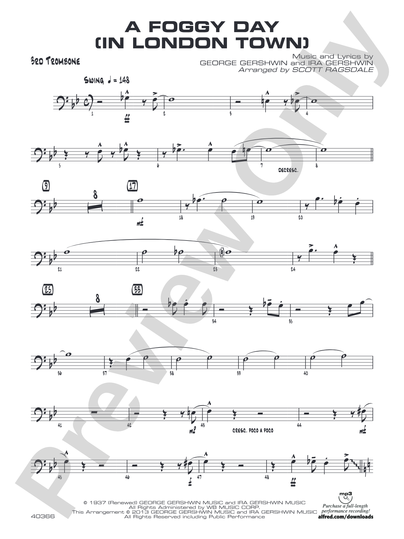 A Foggy Day: 3rd Trombone