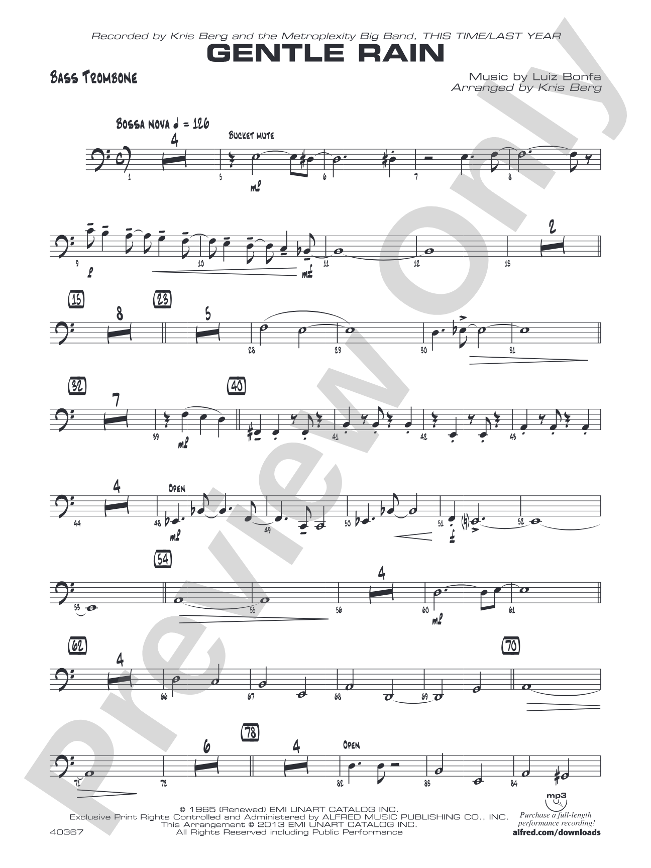 Gentle Rain: Bass Trombone
